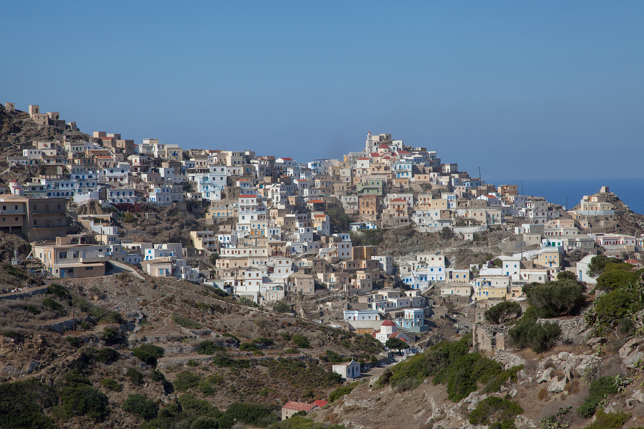 village olympos on the island of karpathos, greece