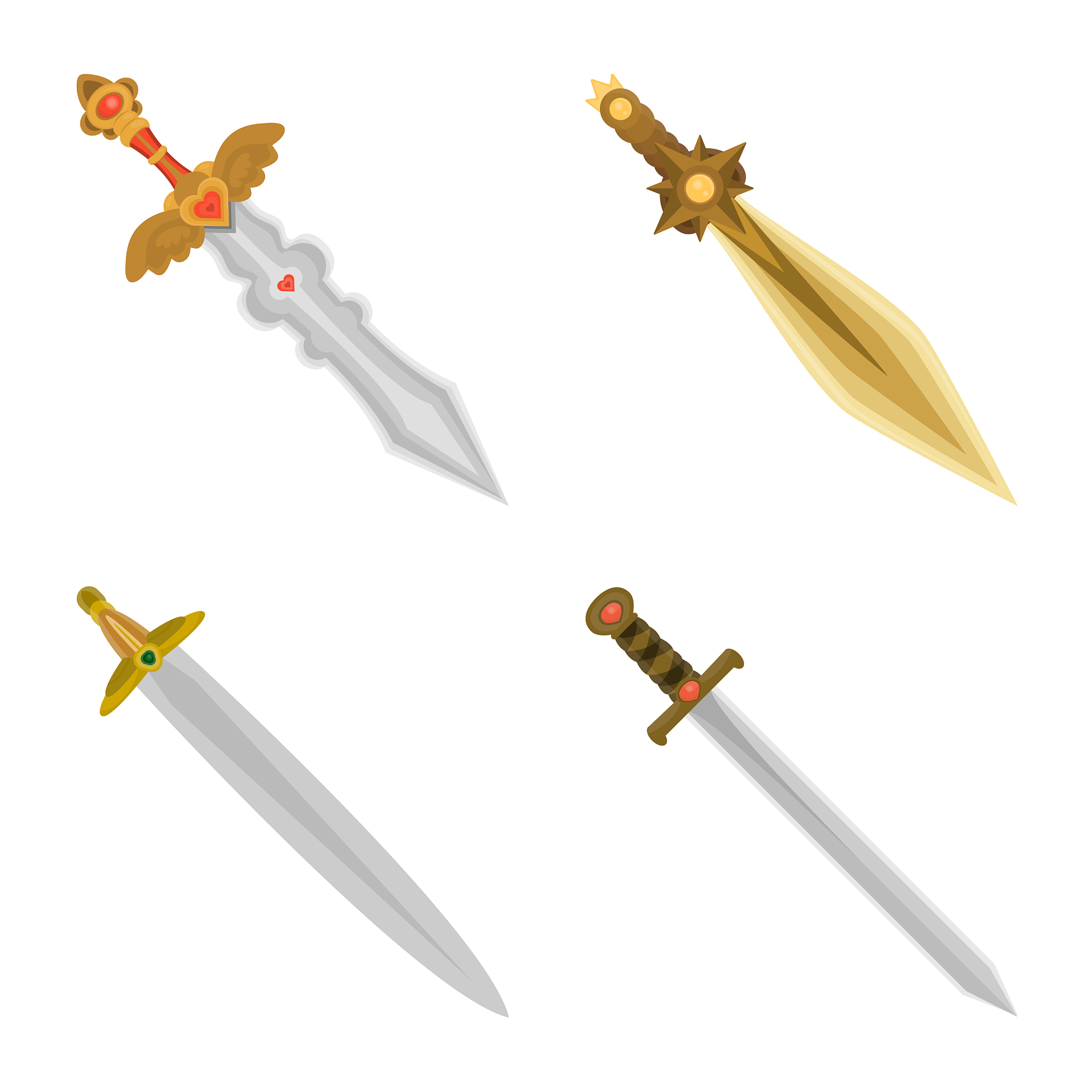 sword and dagger logo set