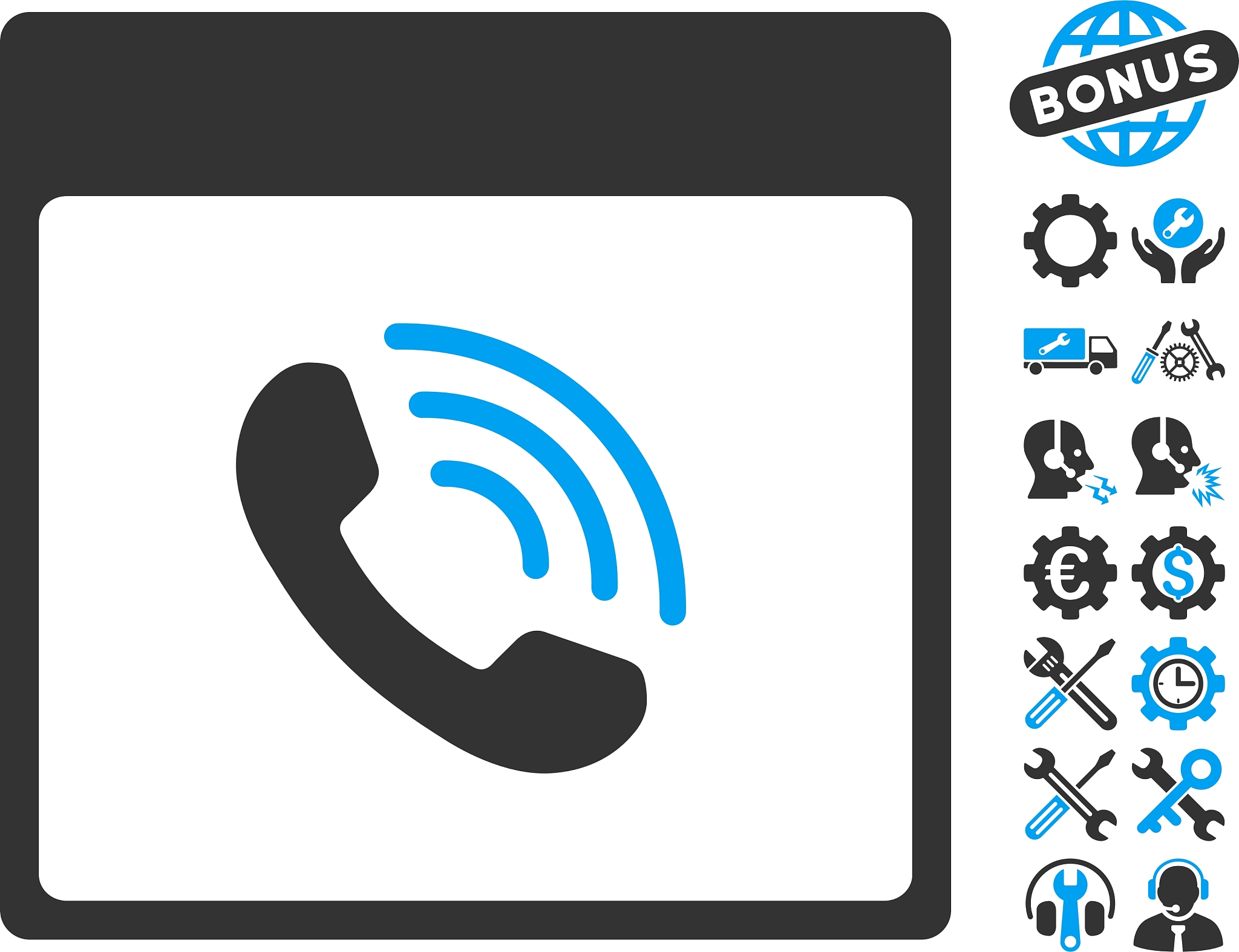 phone call calendar page icon with bonus