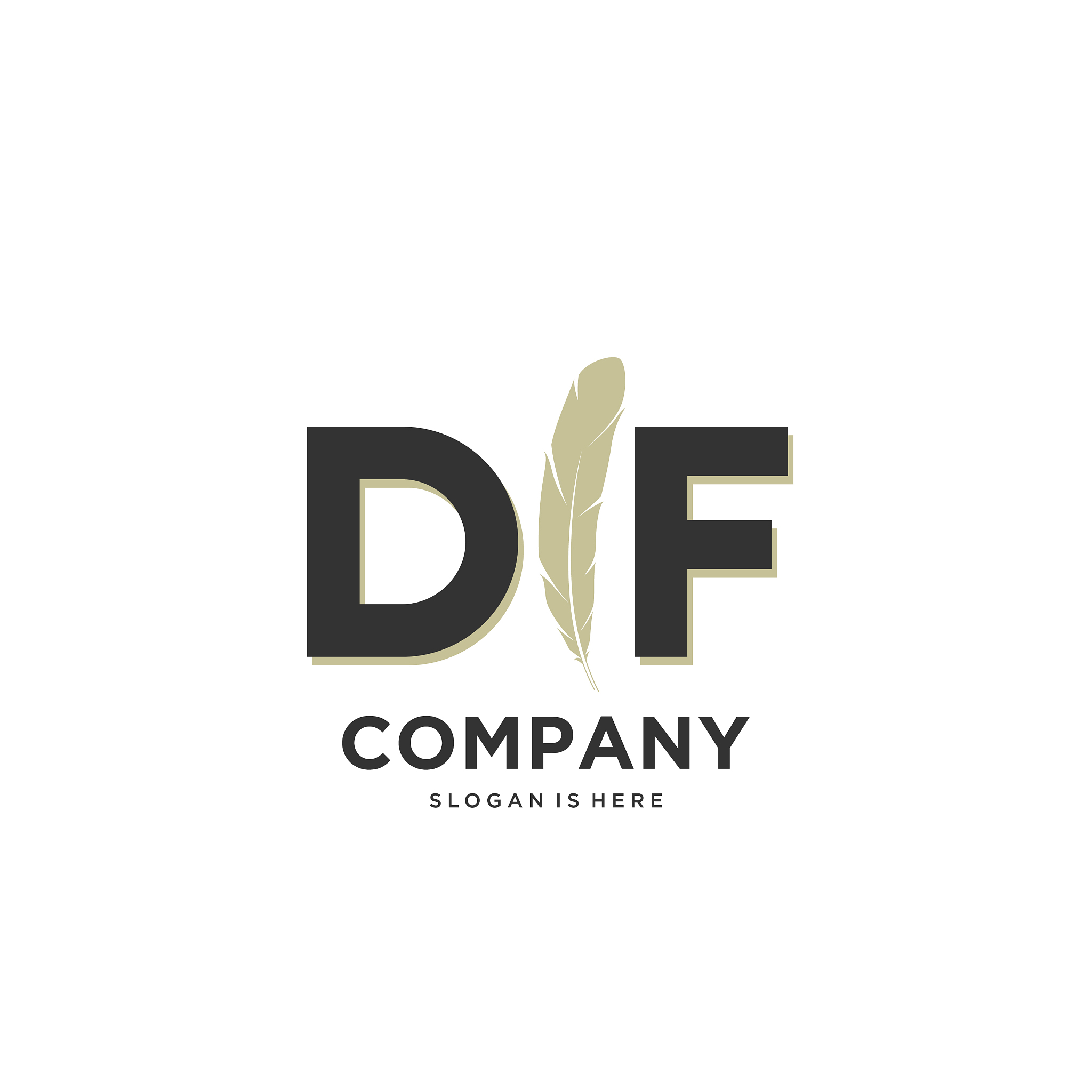 initial df letter unique attractive creative