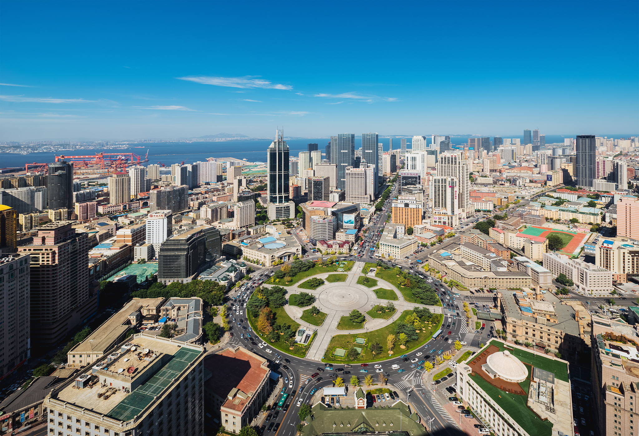 bustling city