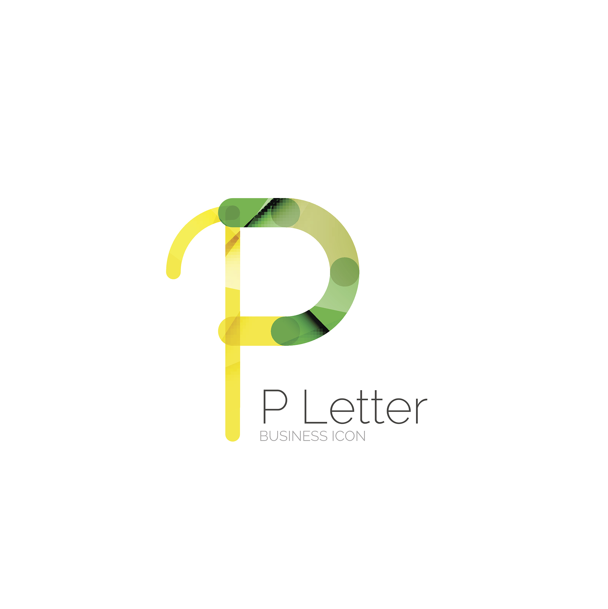 minimal p font or letter icon design