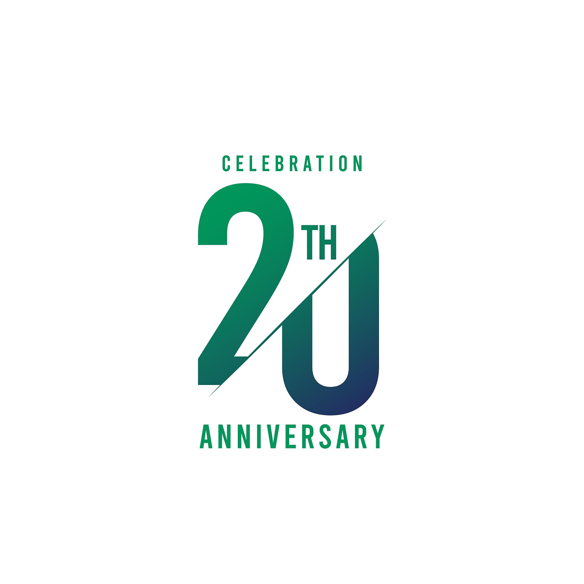 20 year anniversary vector template. design for your celebration