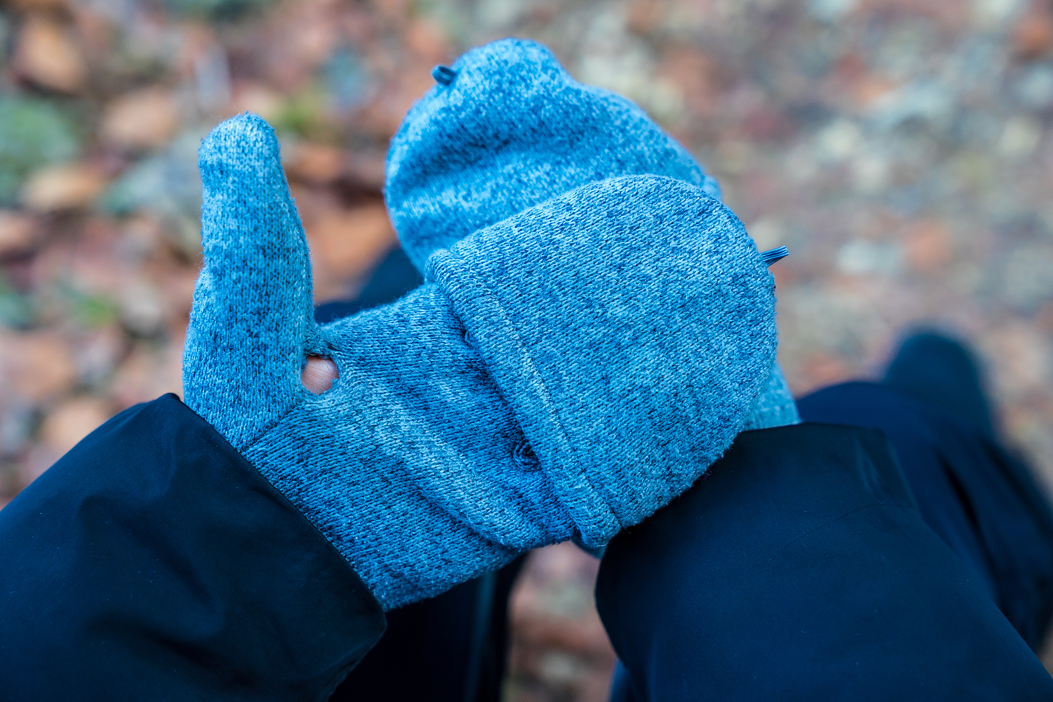 pair of warm winter gloves without fingers, made of cotton and w