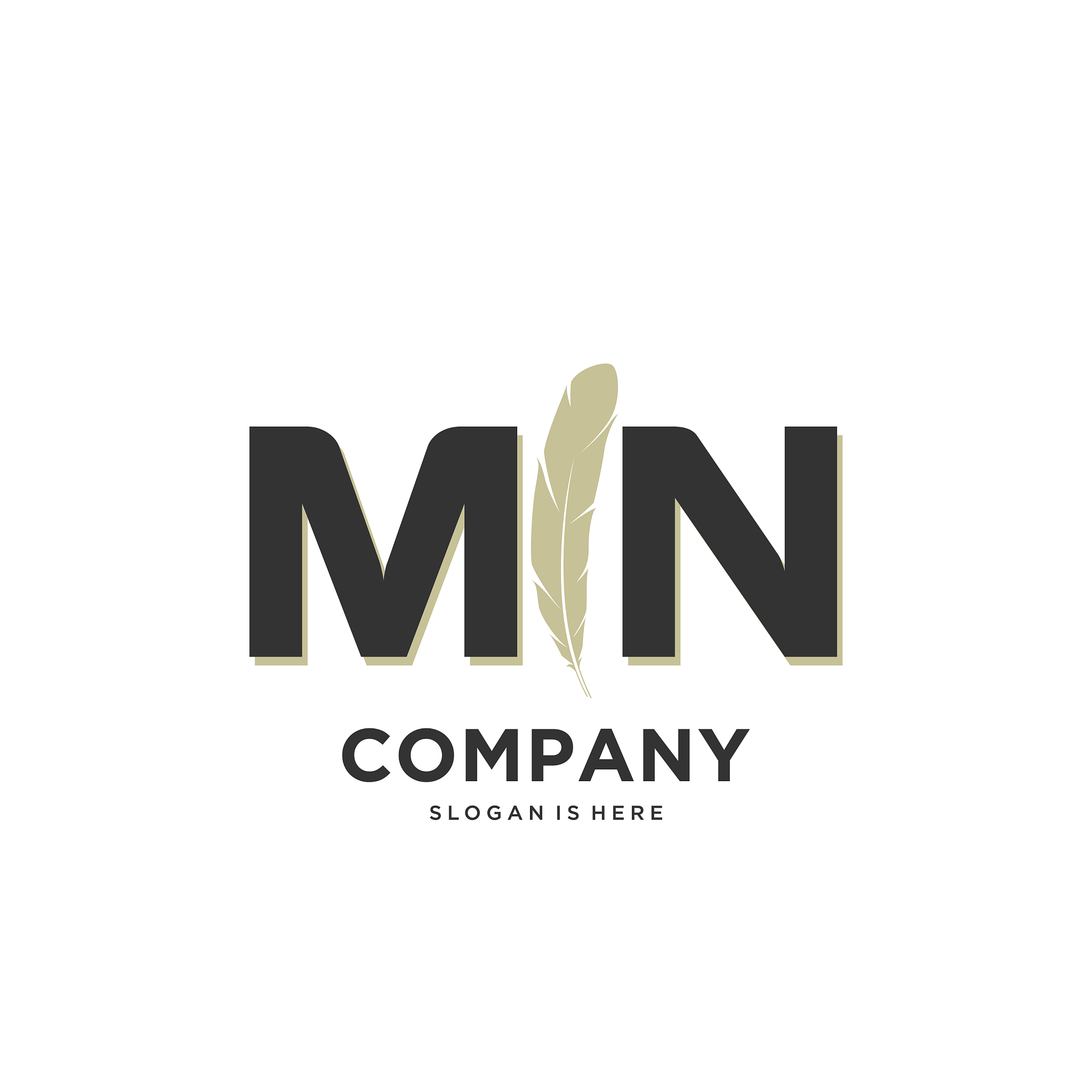 initial mn letter unique attractive creative