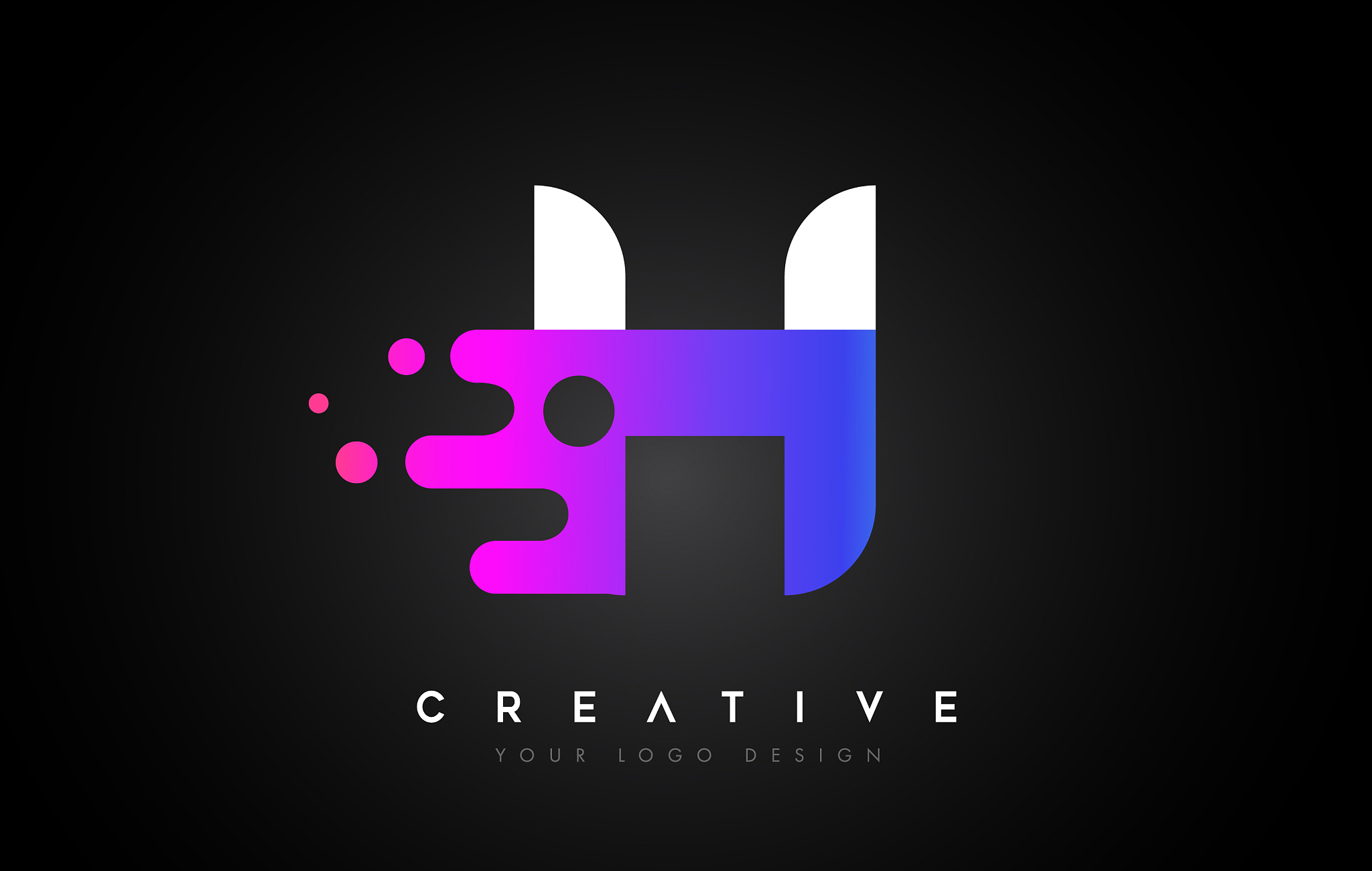 dots letter h logo design letter h icon with