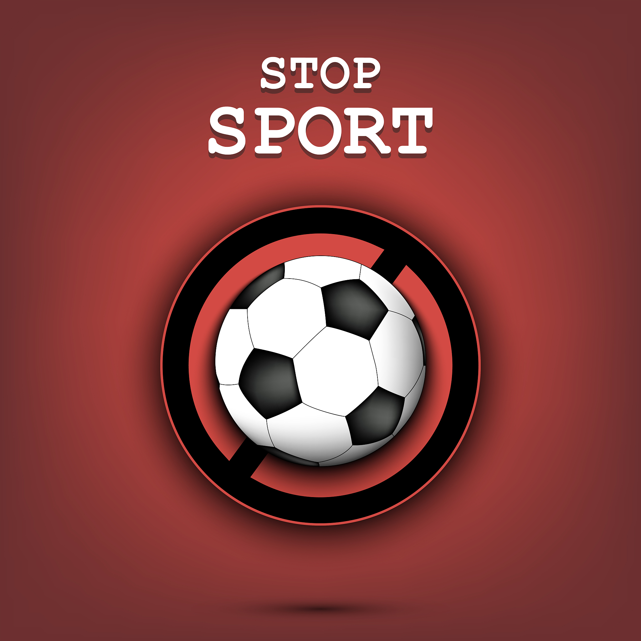 sign stop and soccer ball