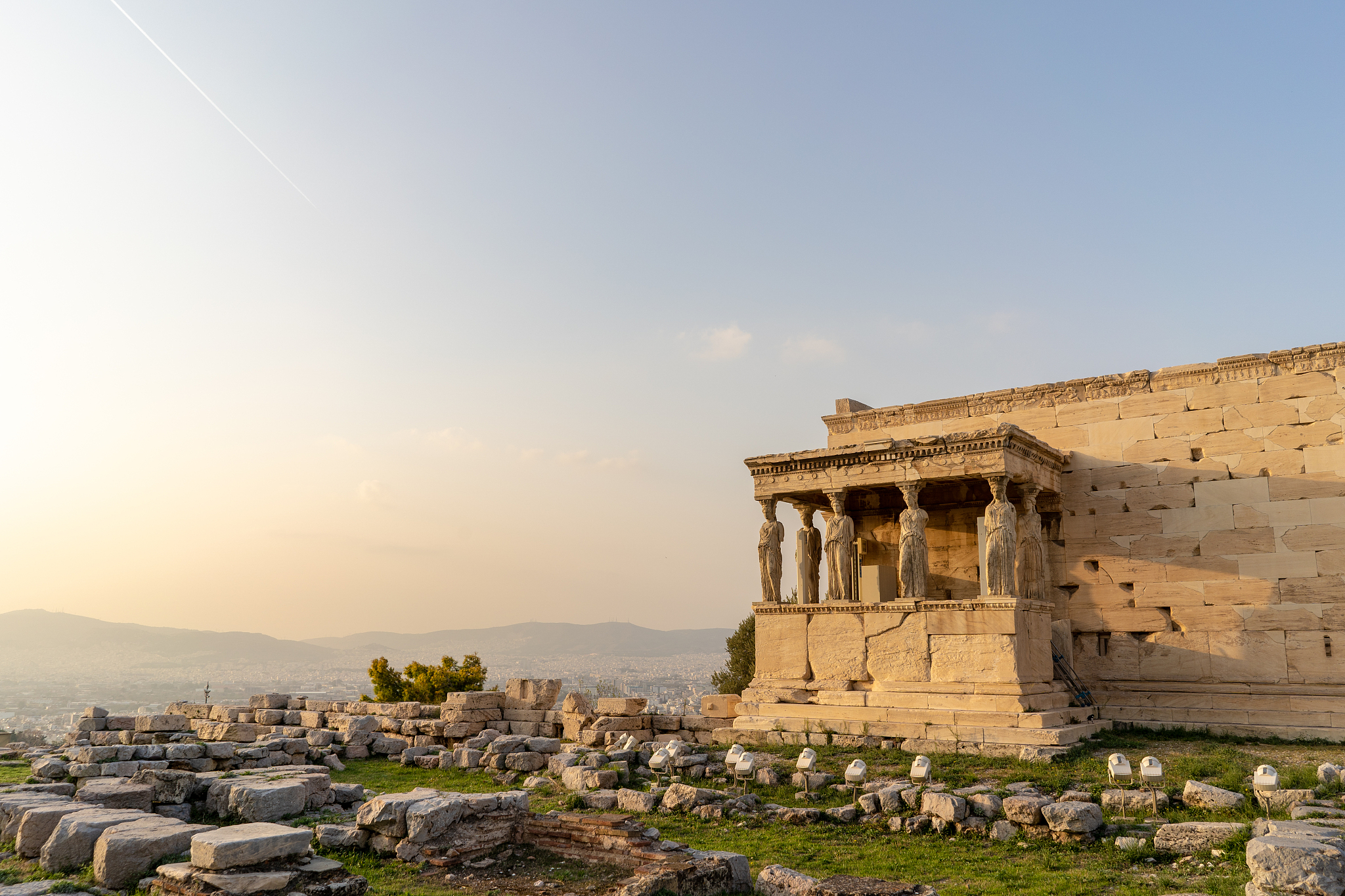 caryatid porch, part of the erechtheion temple at the acropolis 