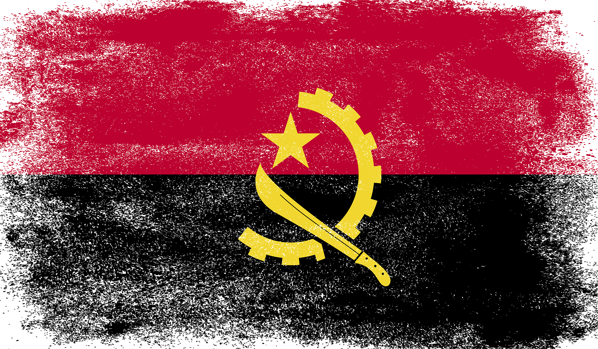 angola flag brush stroke background