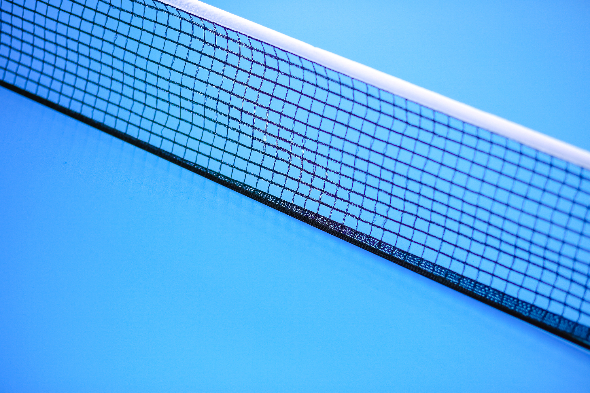 net on a blue tennis table