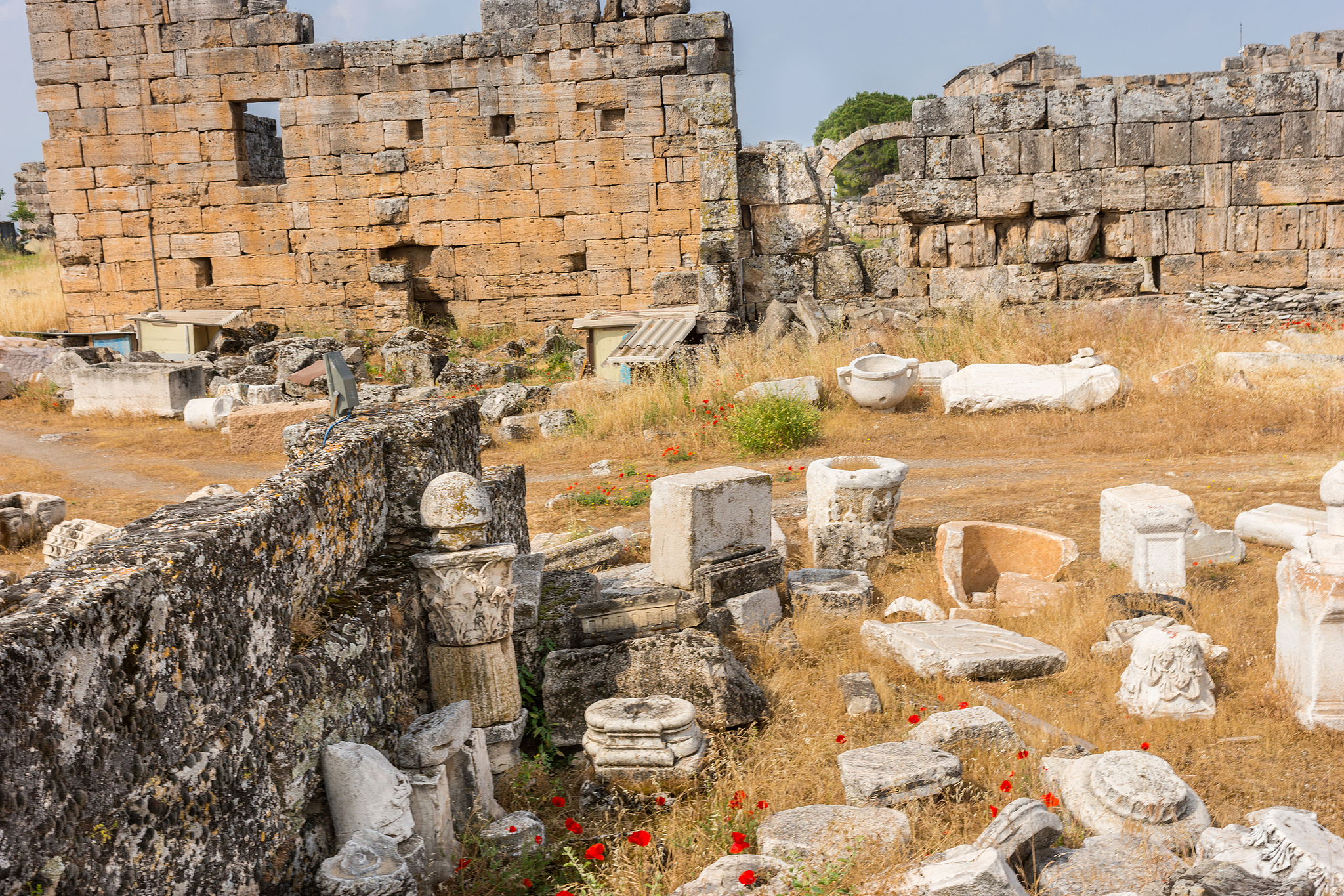 remnants of ancient ruins in hierapolis