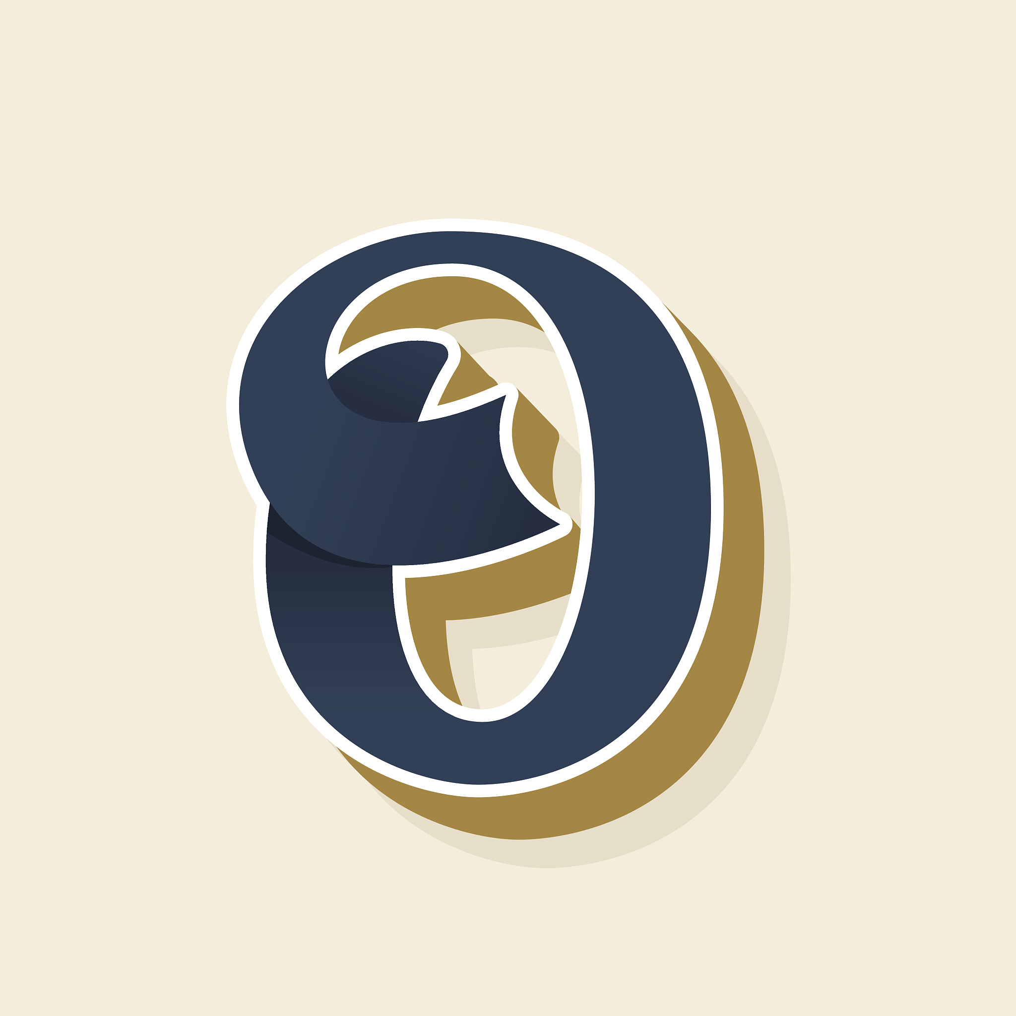 o letter icon in vintage style.