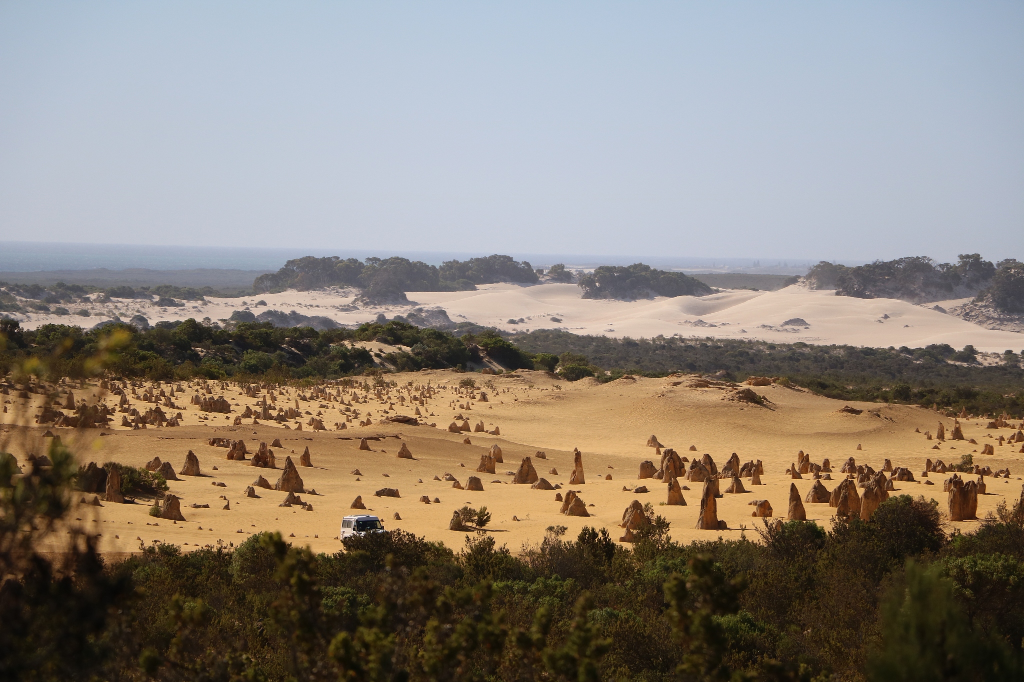 shifting sand dunes and pinnacles desert in western australia