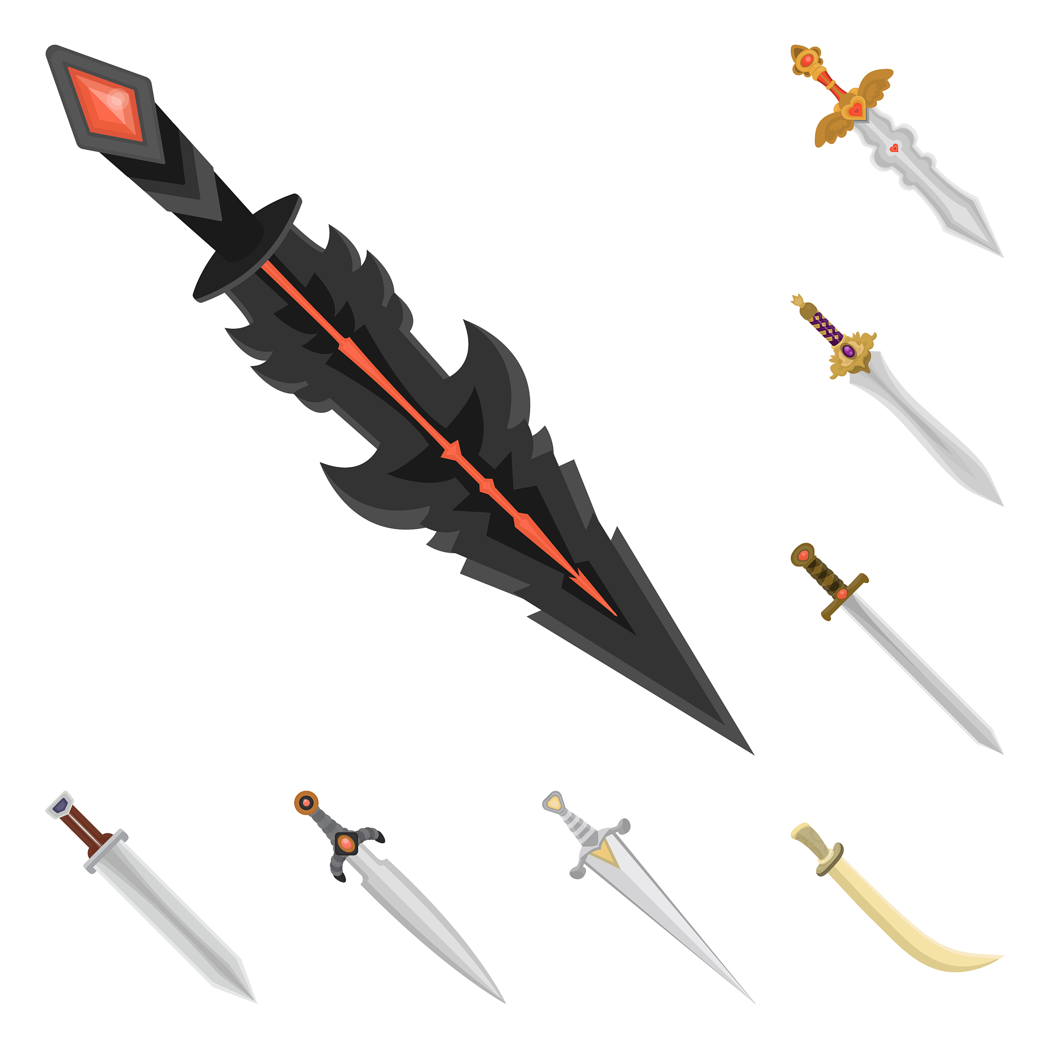 isolated object sword and dagger icon