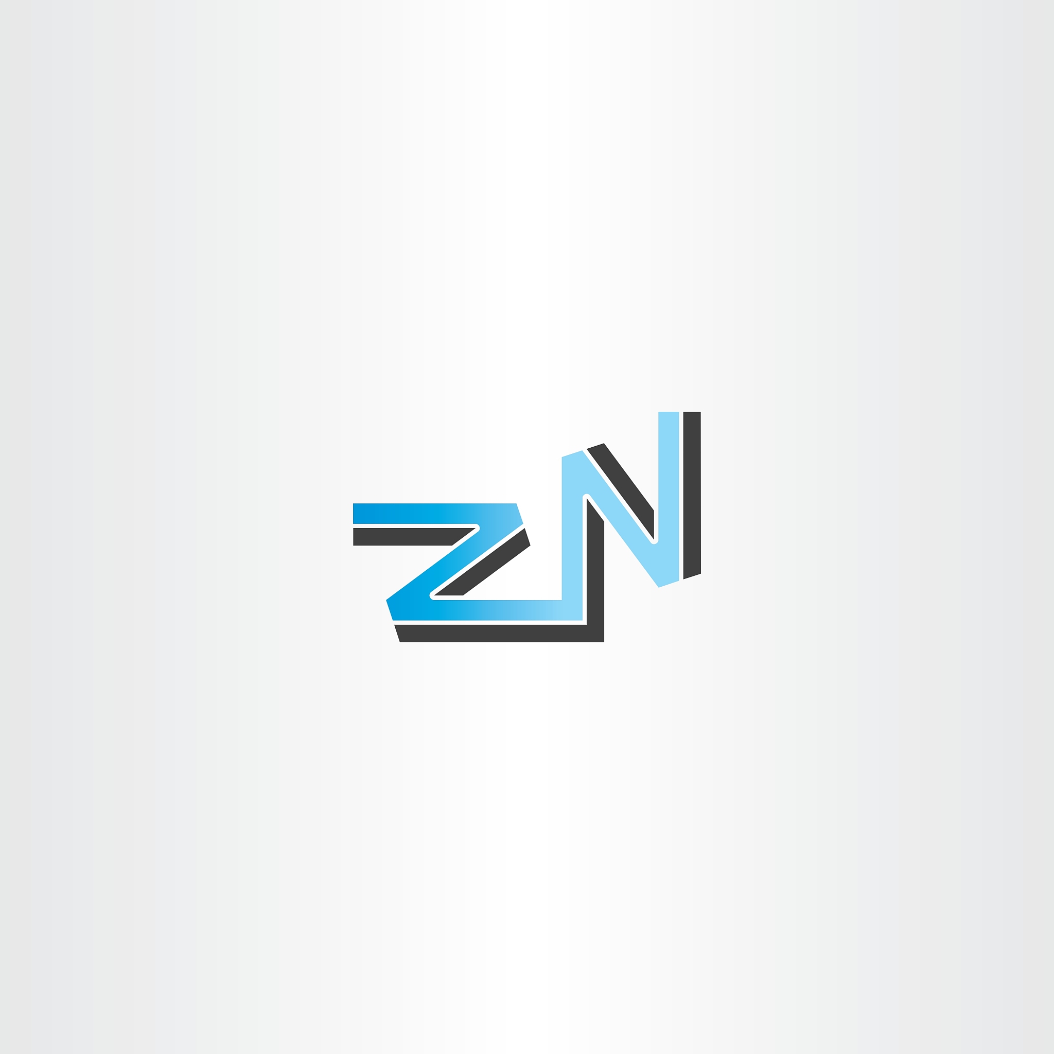 letter z and n logo blue