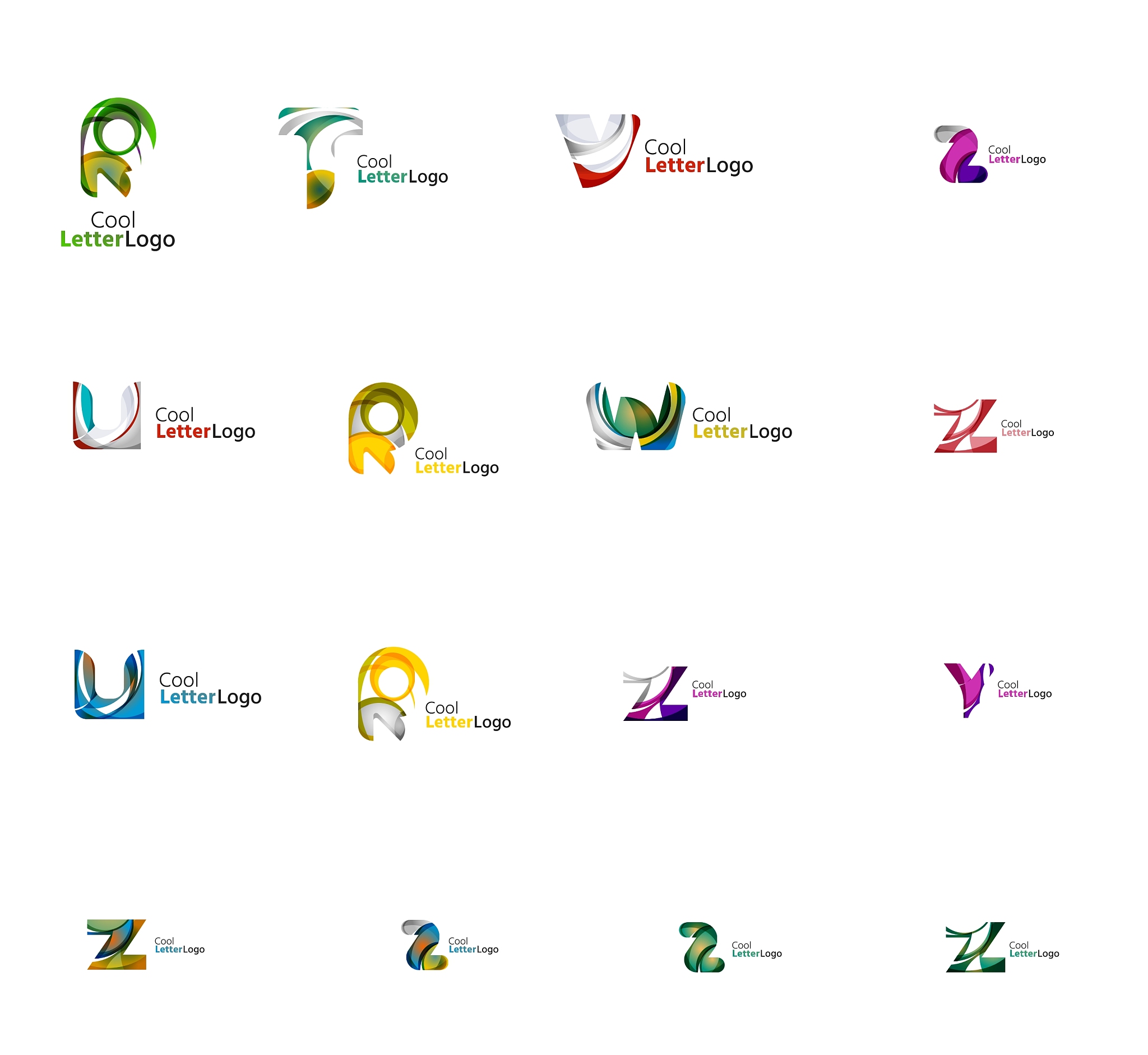 set of universal company logo ideas business icon