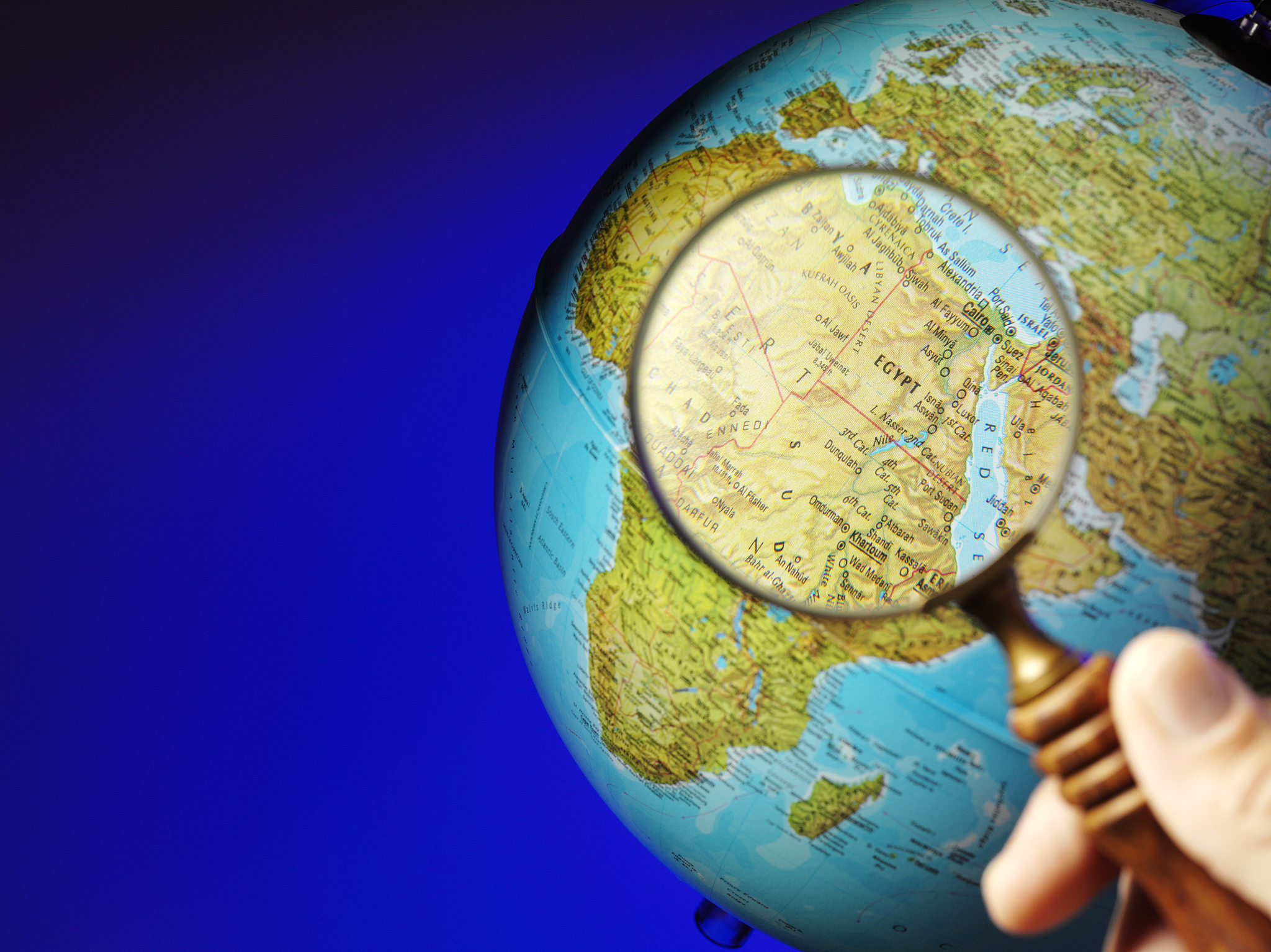 north east africa on a globe