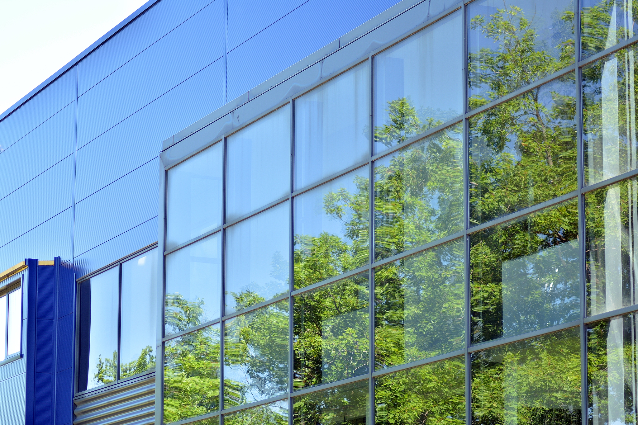 urban abstract background, detail of modern glass facade, office
