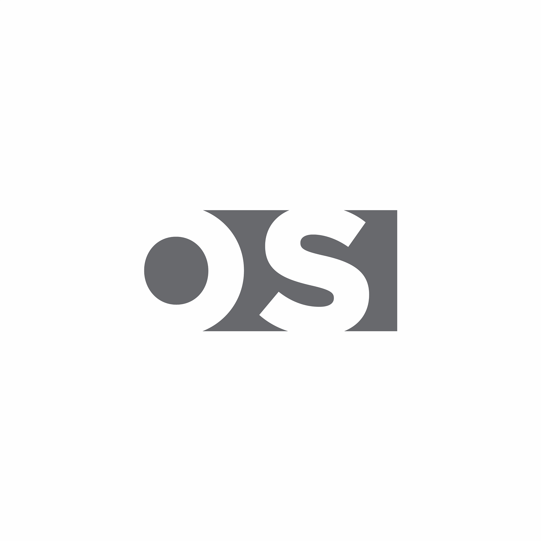 os logo monogram with negative space style design