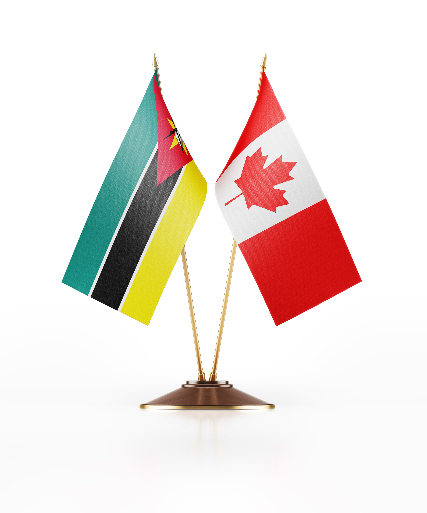 miniature flag of mozambique and canada
