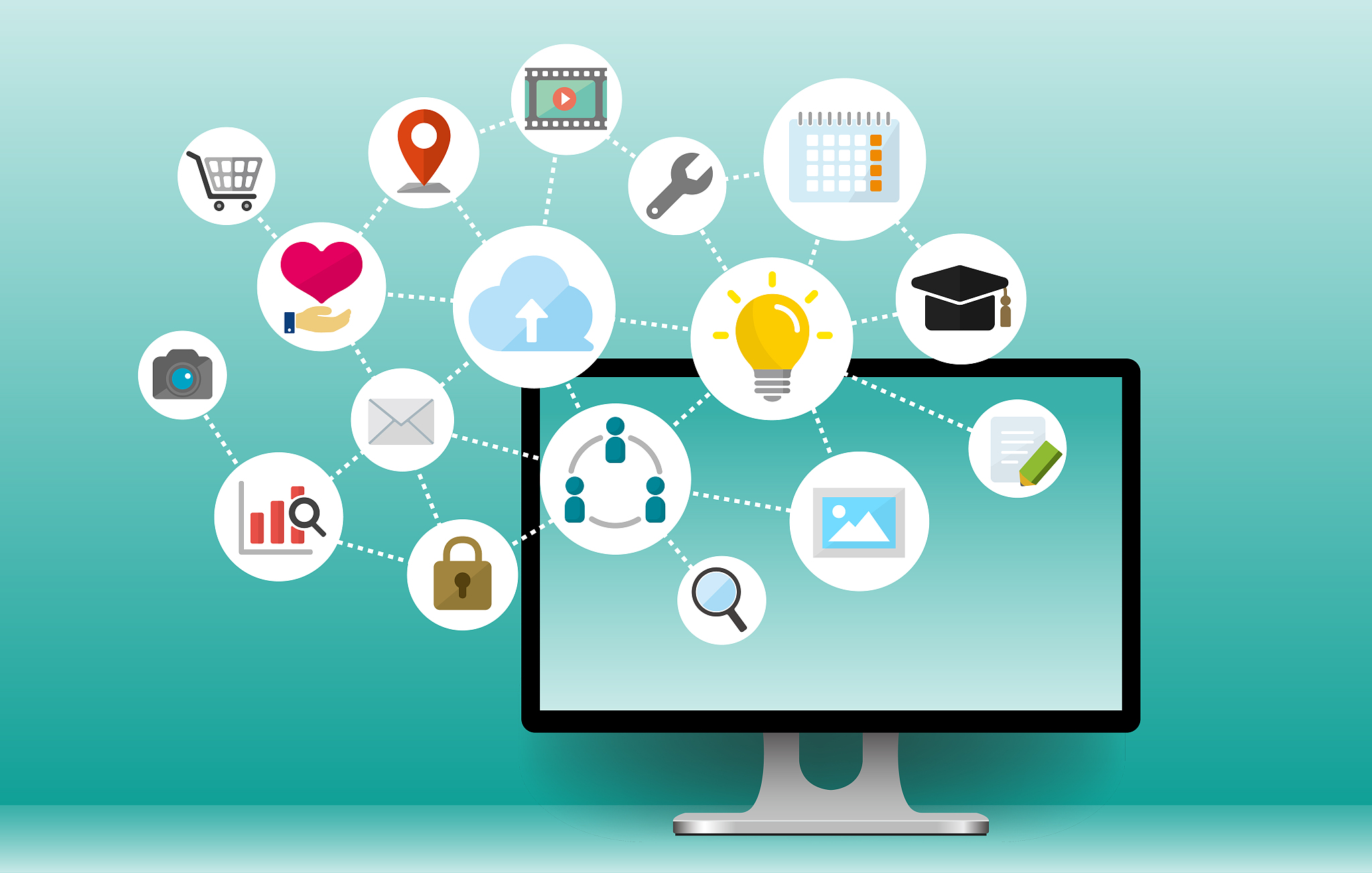 flat web banner illustration for business , technology, internet