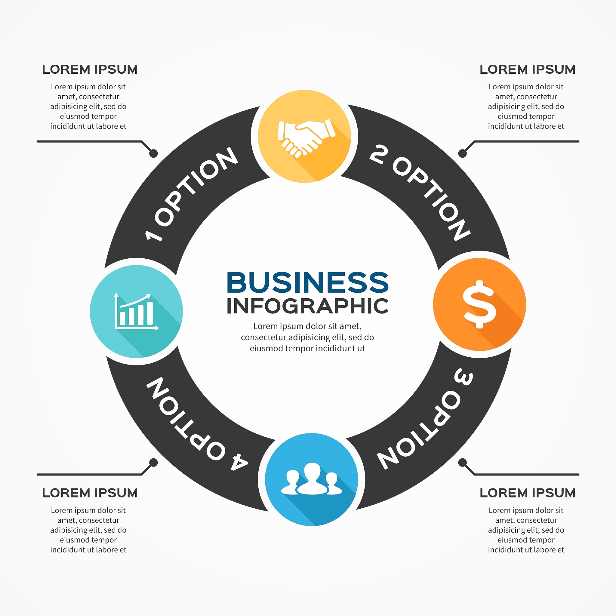 circle diagram infographic for business