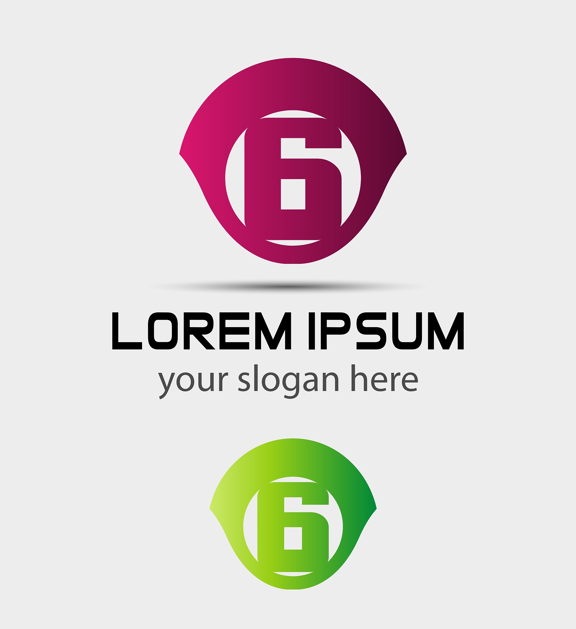 number 6 logo logotype design