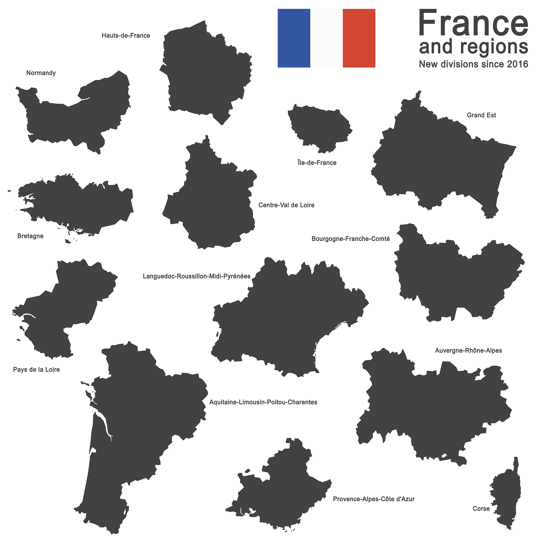 country france and regions since 2016
