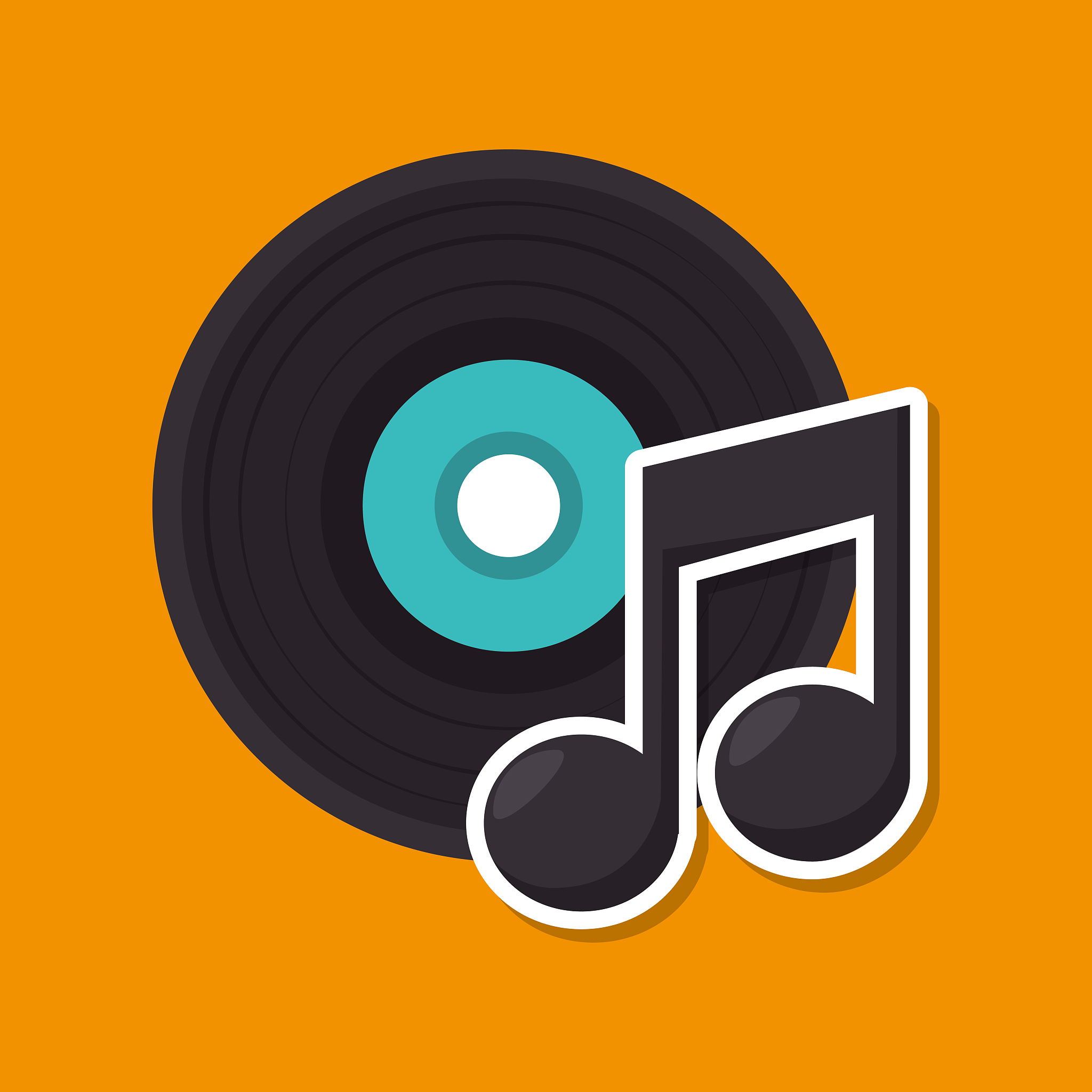 music retro vinyl icon