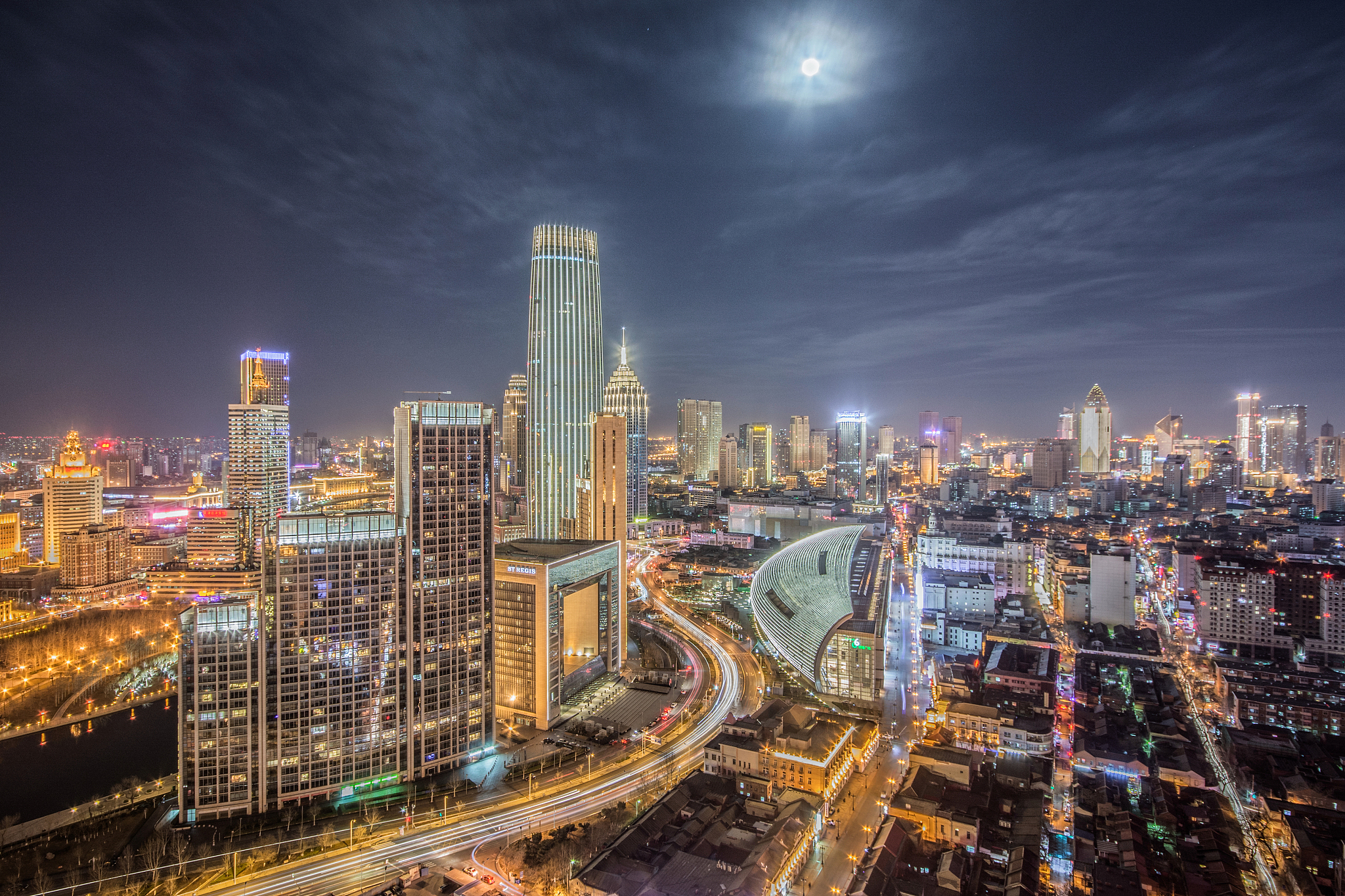 天津环球金融中心夜景