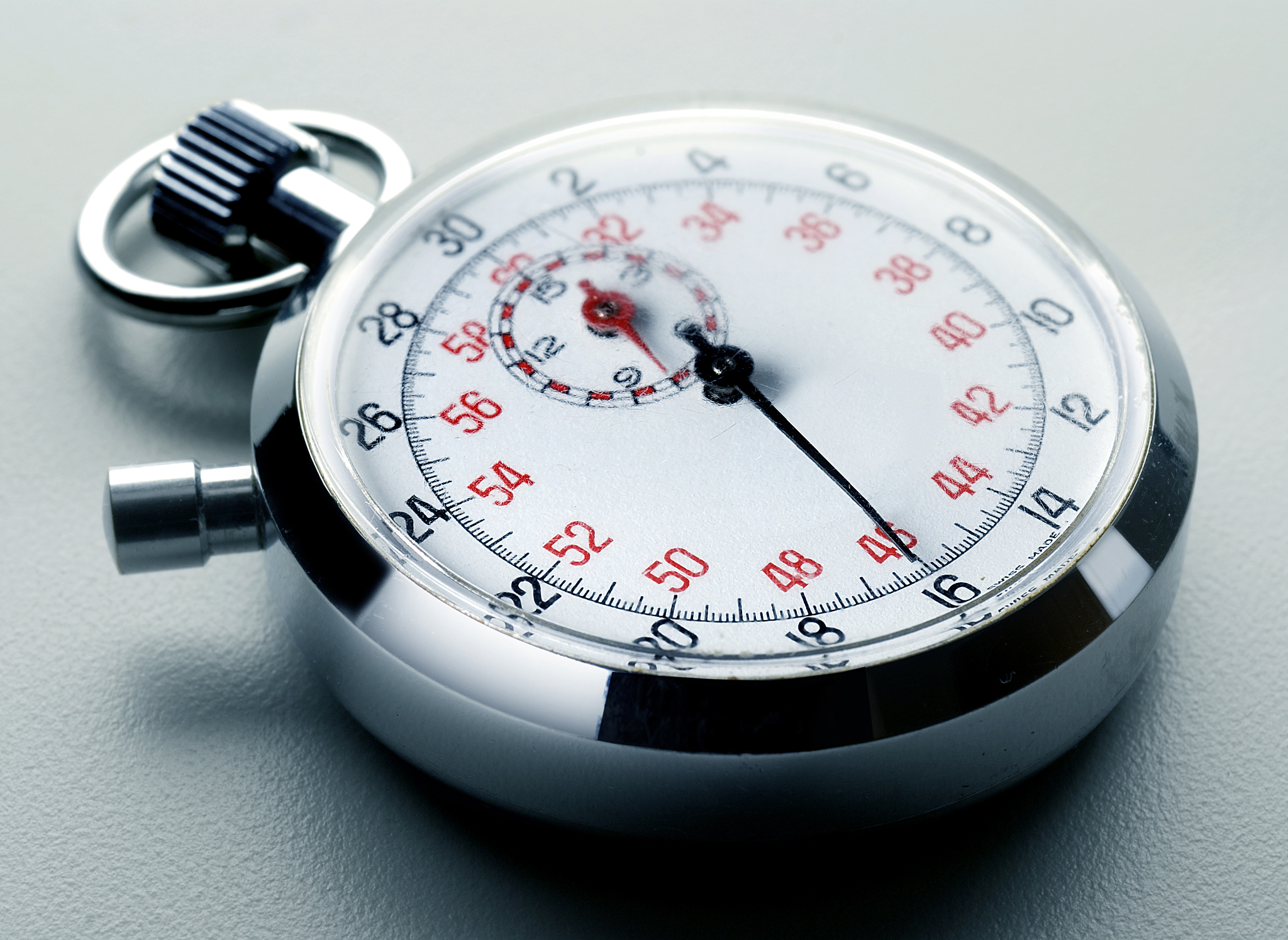 stopwatch flat on grey