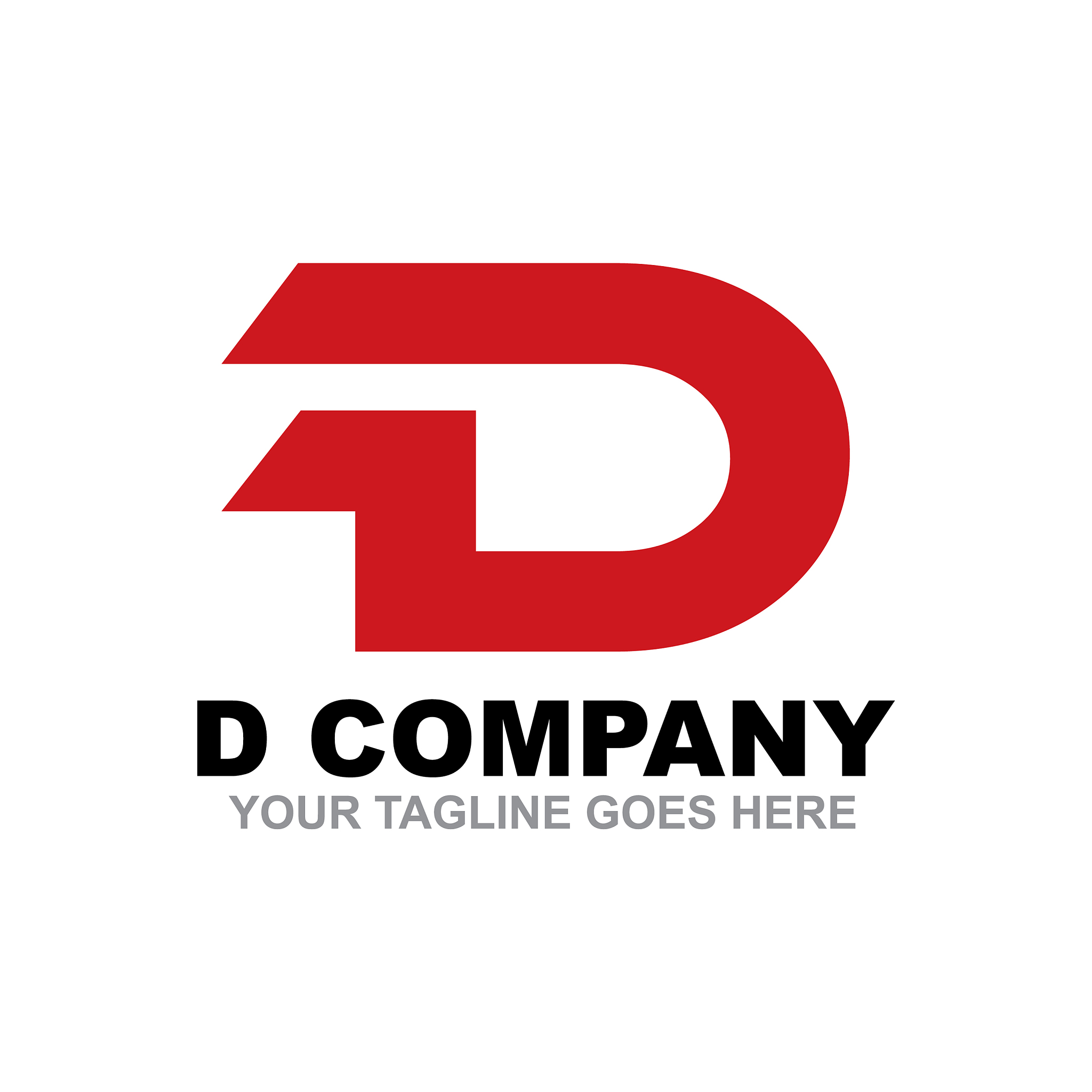 d letter initial logo design template