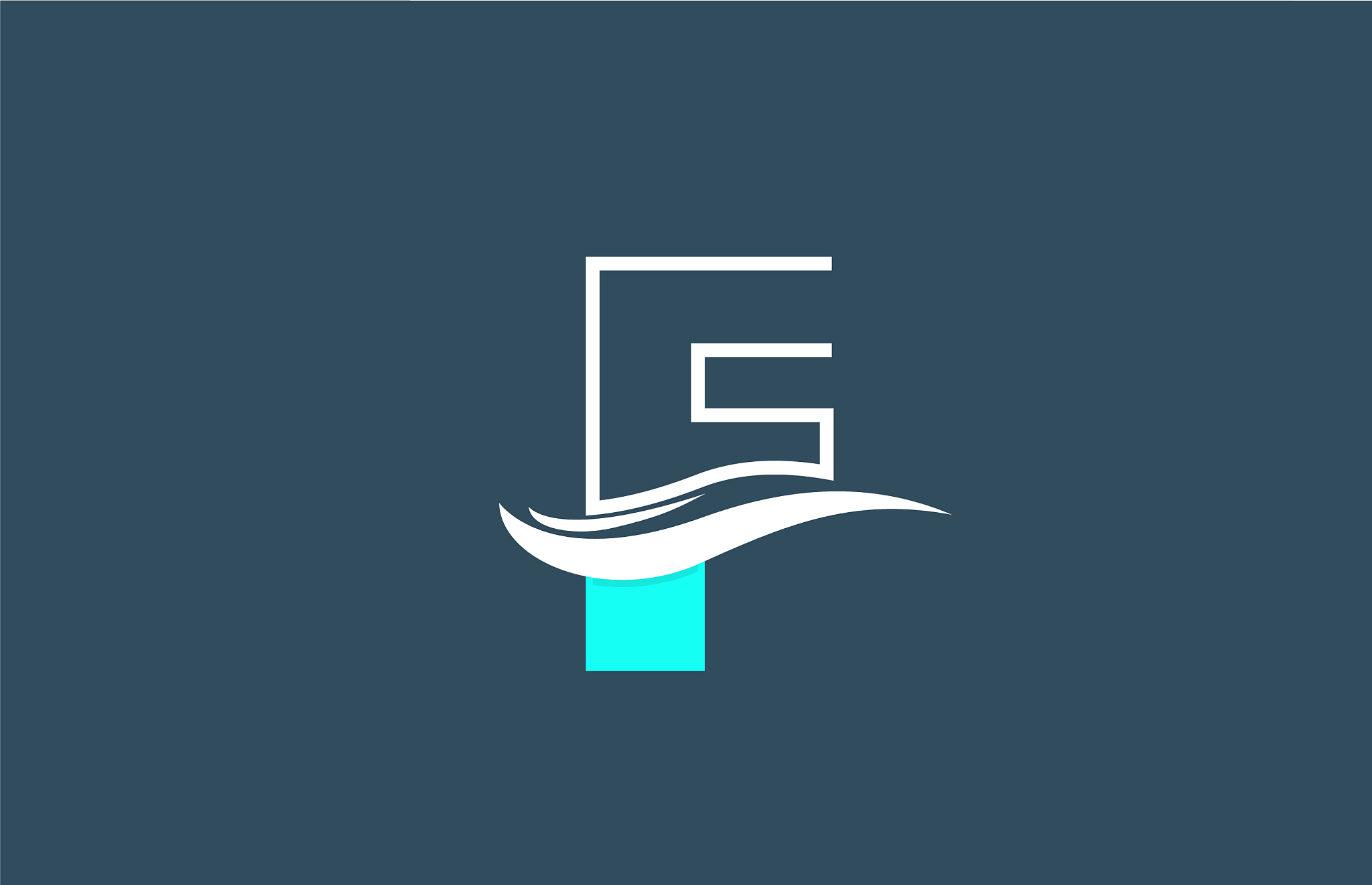 f blue white alphabet letter logo icon