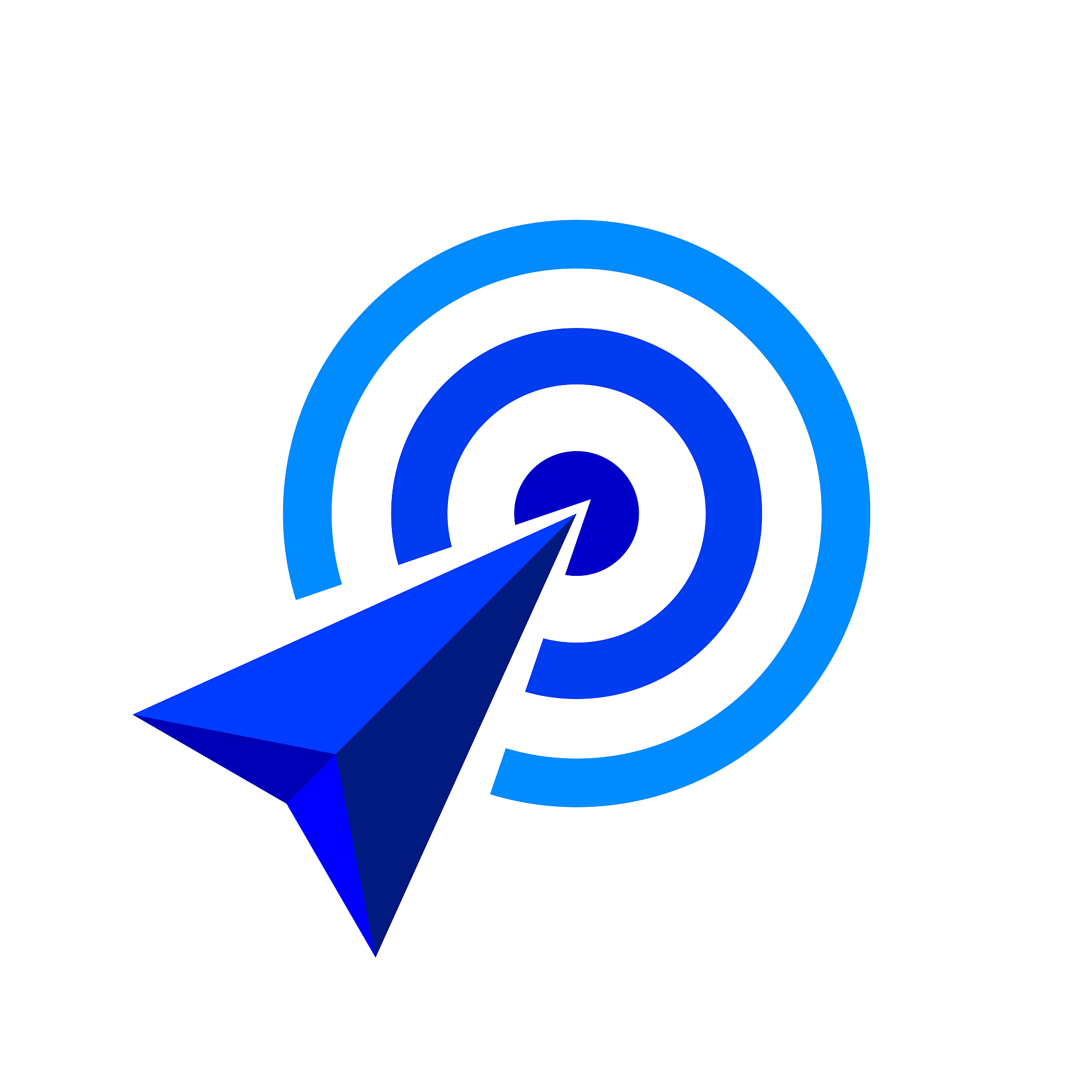 blue arrow of goal symbol, the arrow blue concept is symbolizes 