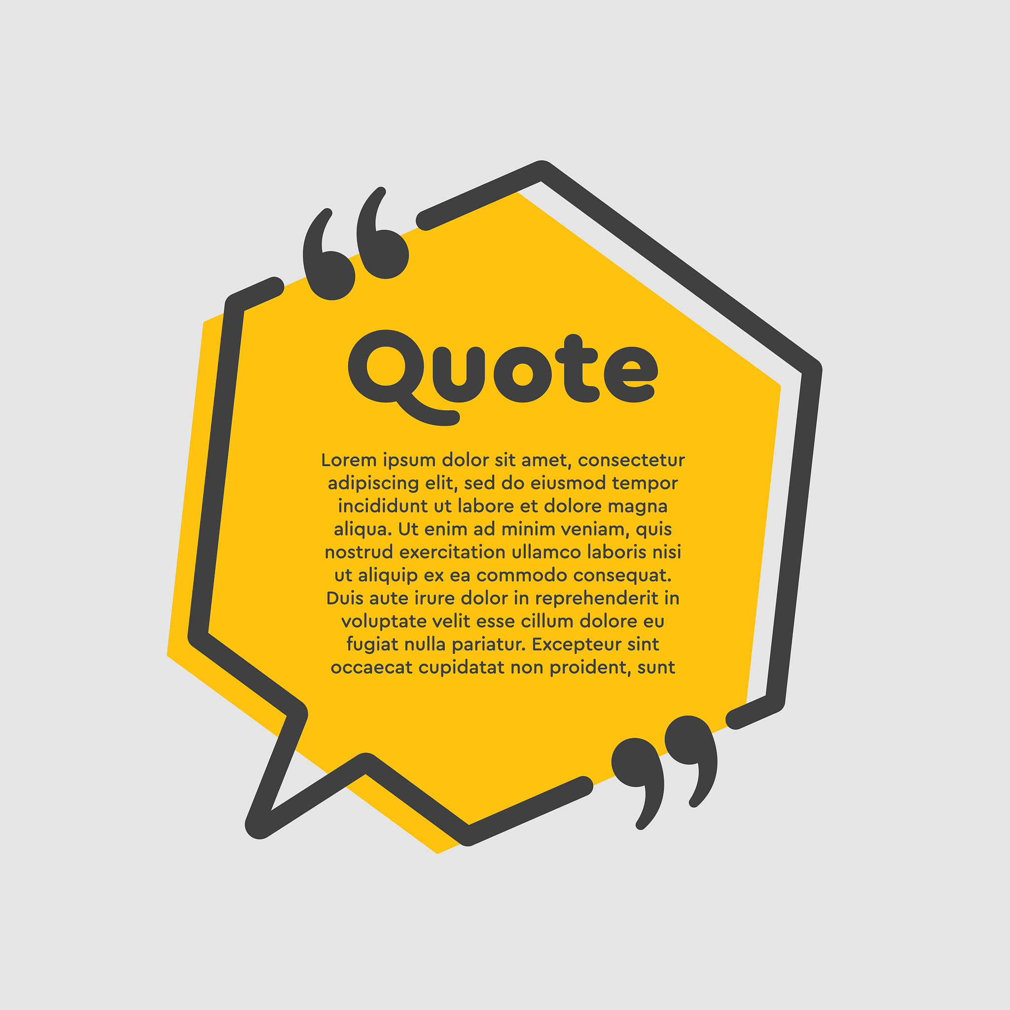 vector background for quote with bracket, hexagon