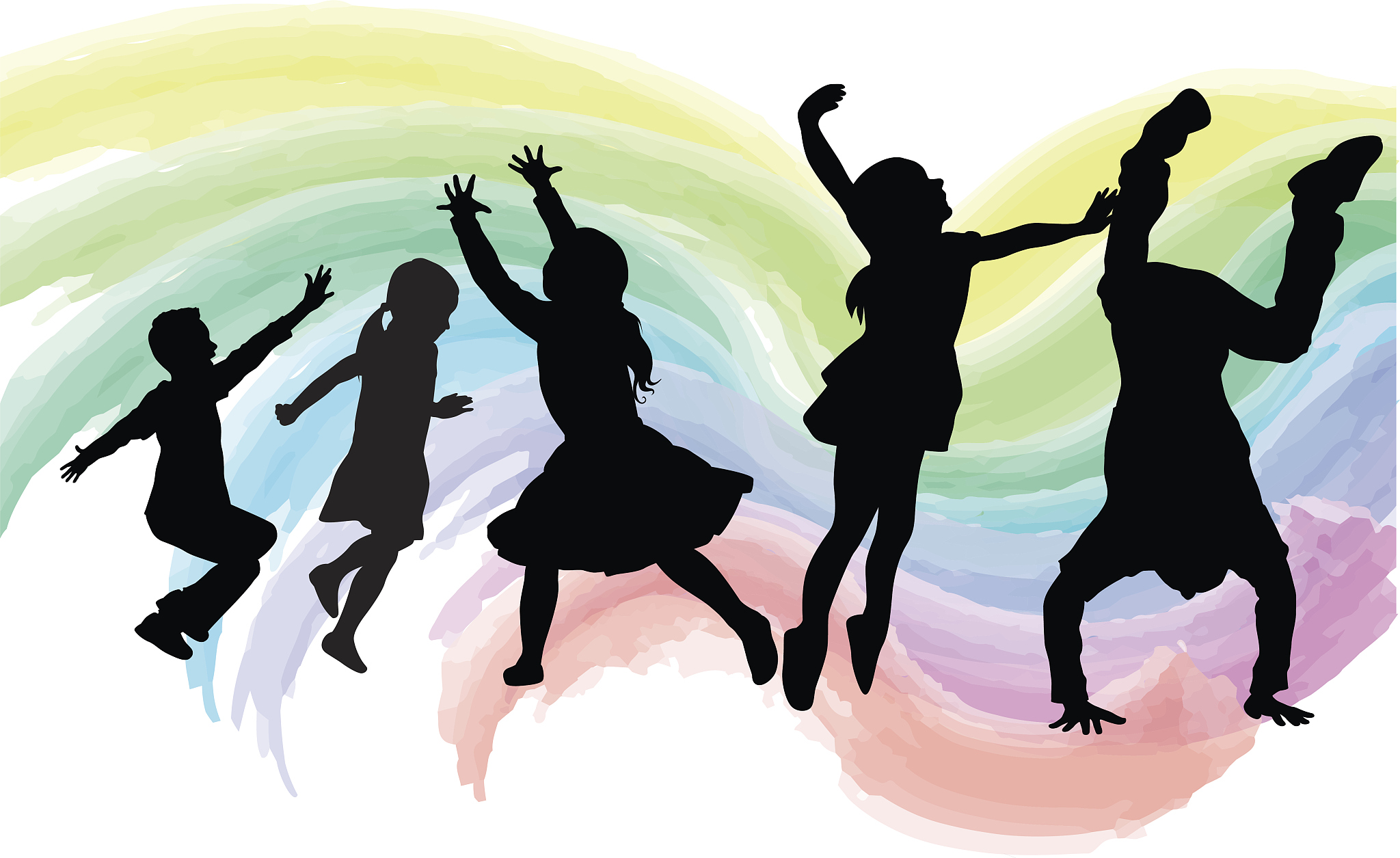high energy kids watercolor