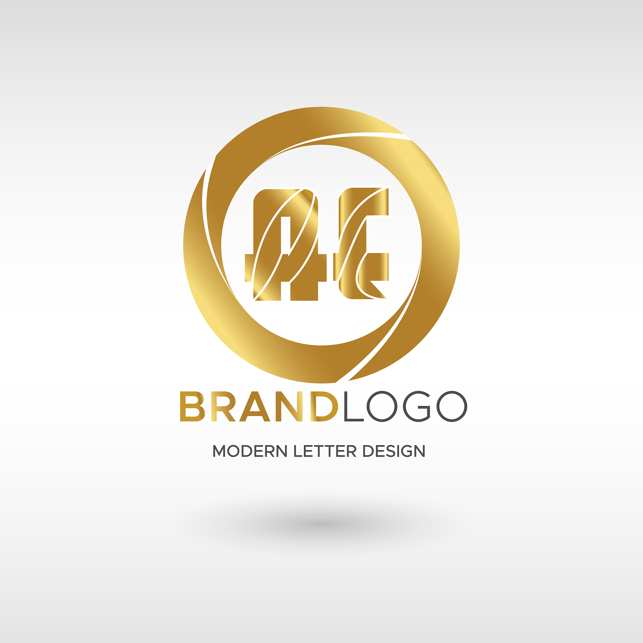 premium ae logo in gold beautiful logotype design
