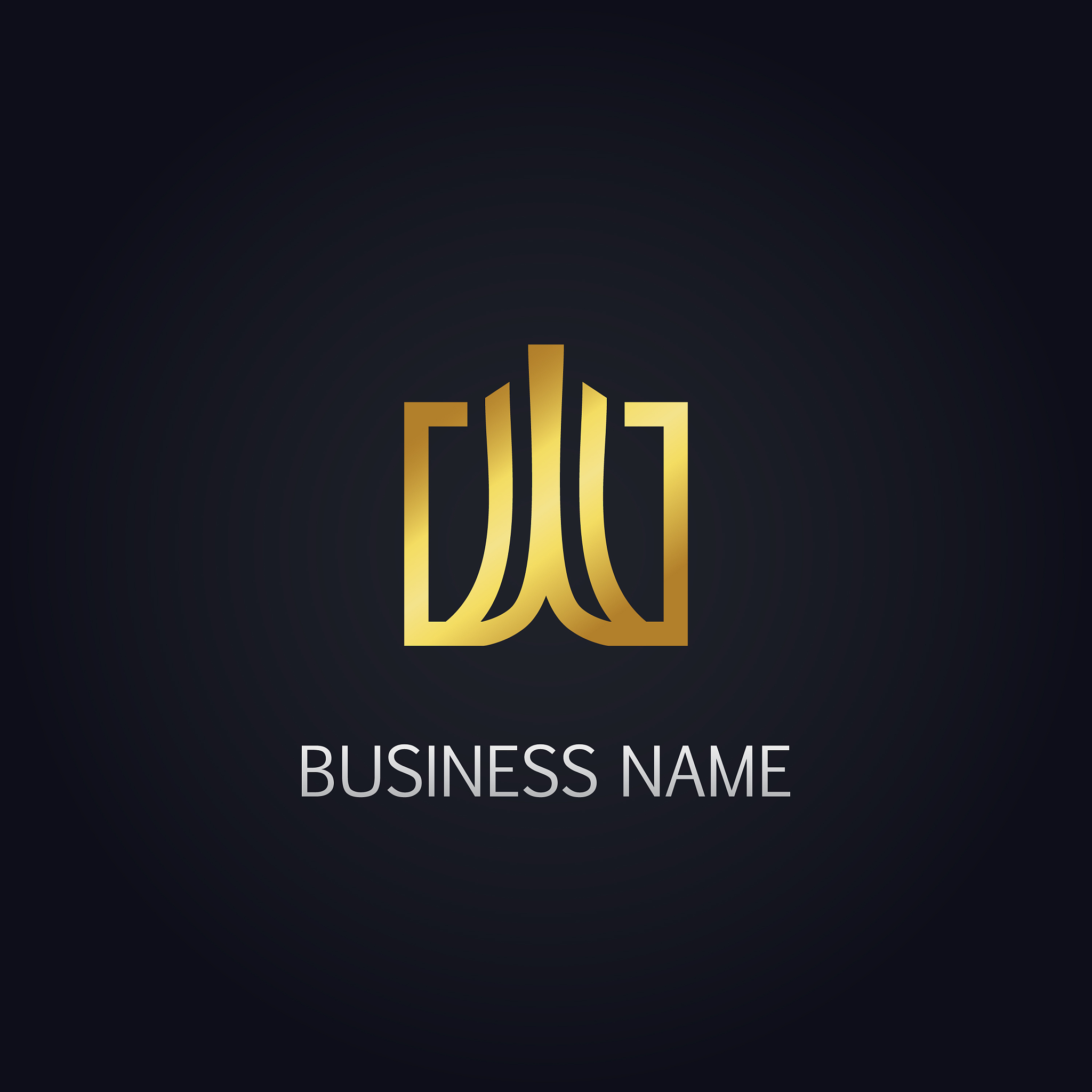 gold square abstract building logo