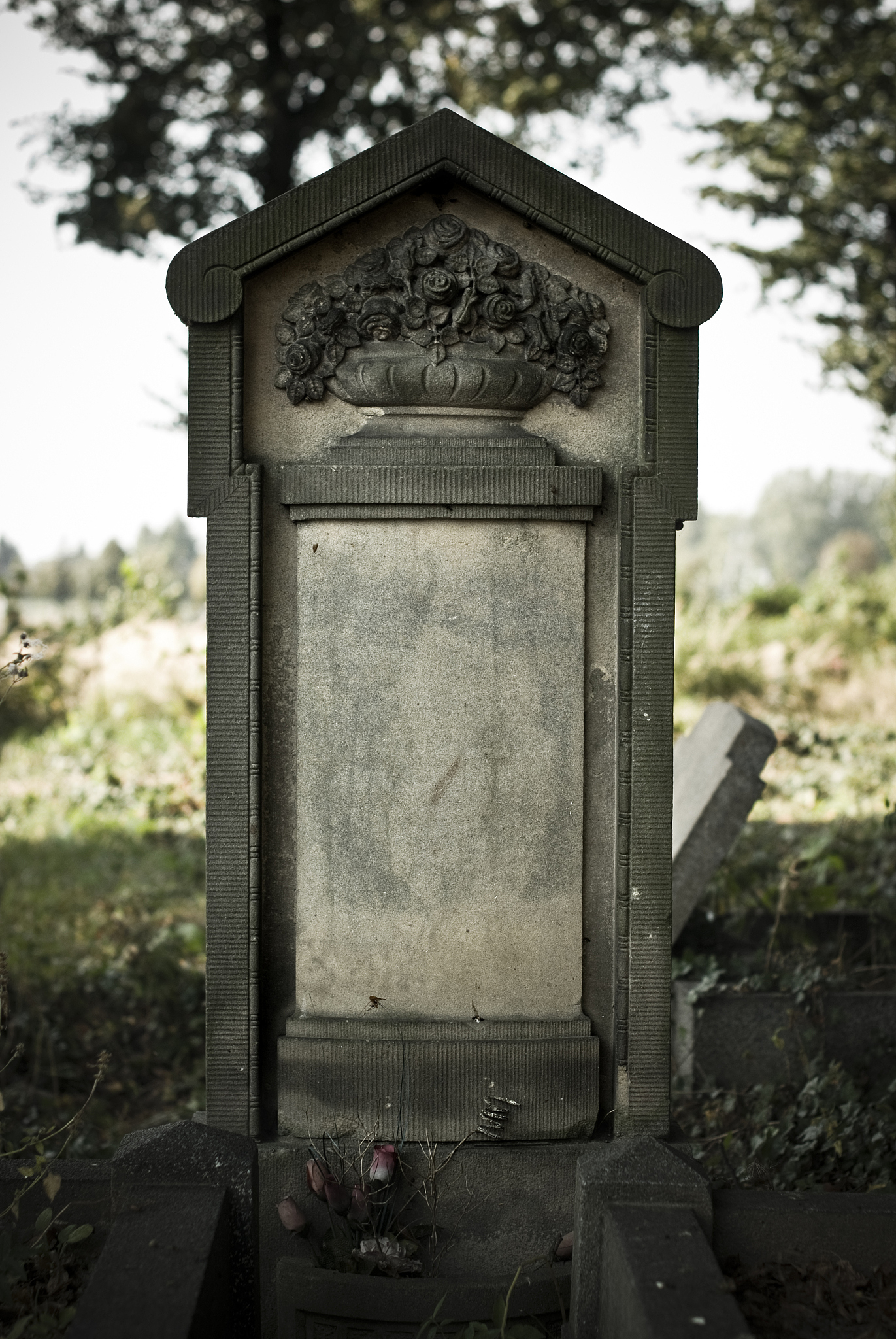 old blank gravestone