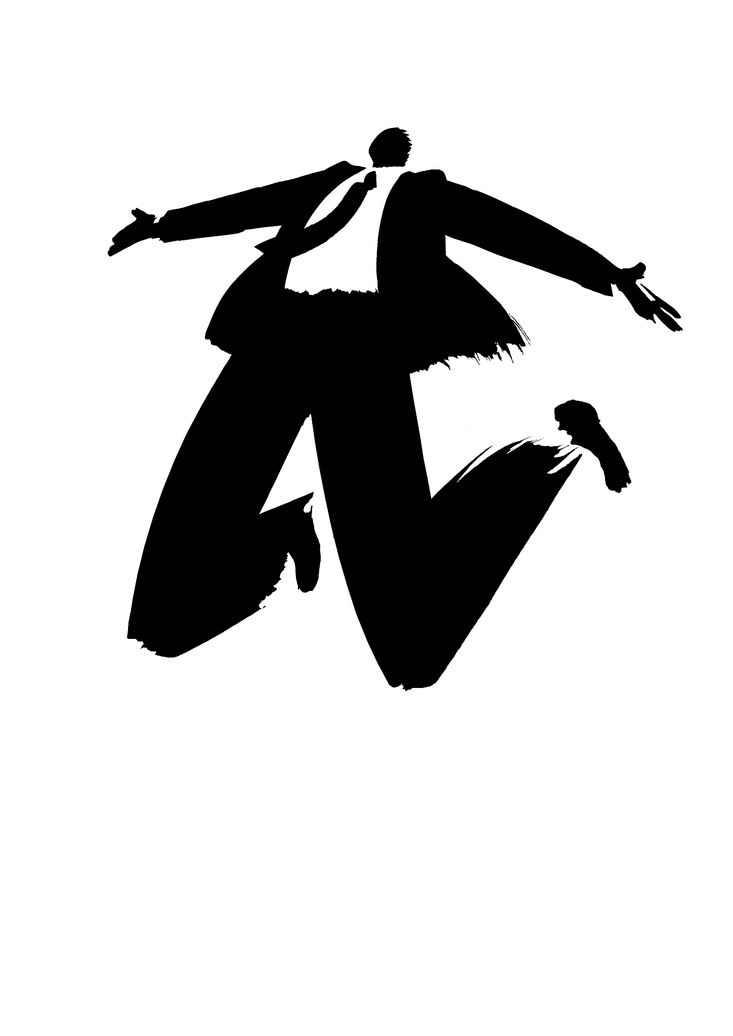 illustration of businessman jumping, white background