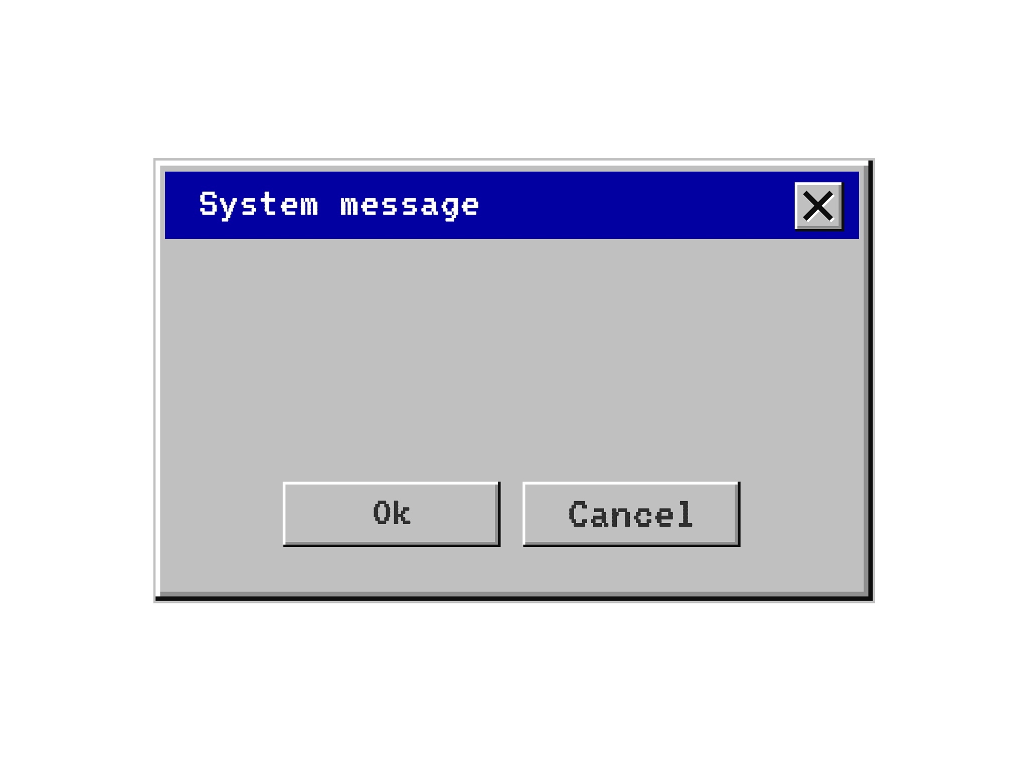 retro computer window. old user interface warning message. retro