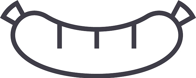 sausage line icon sign on