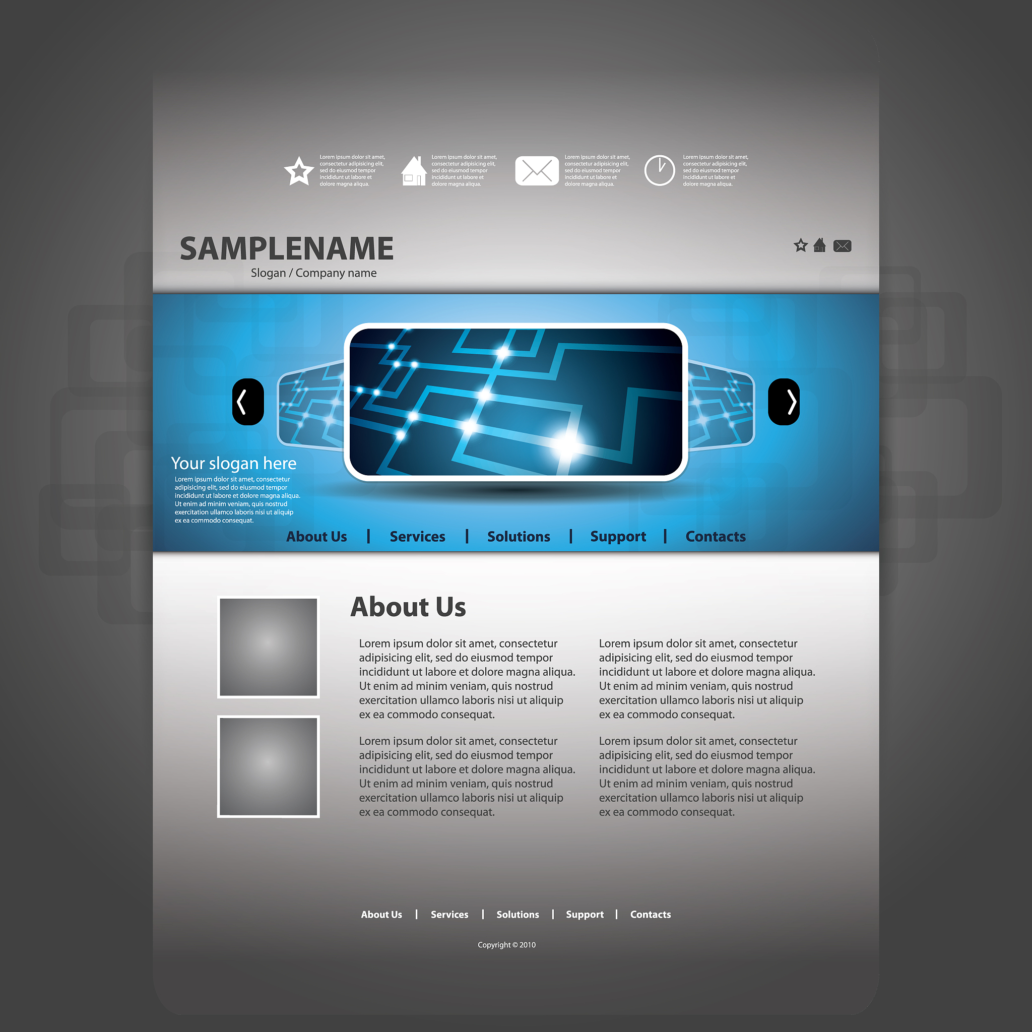 one page website template