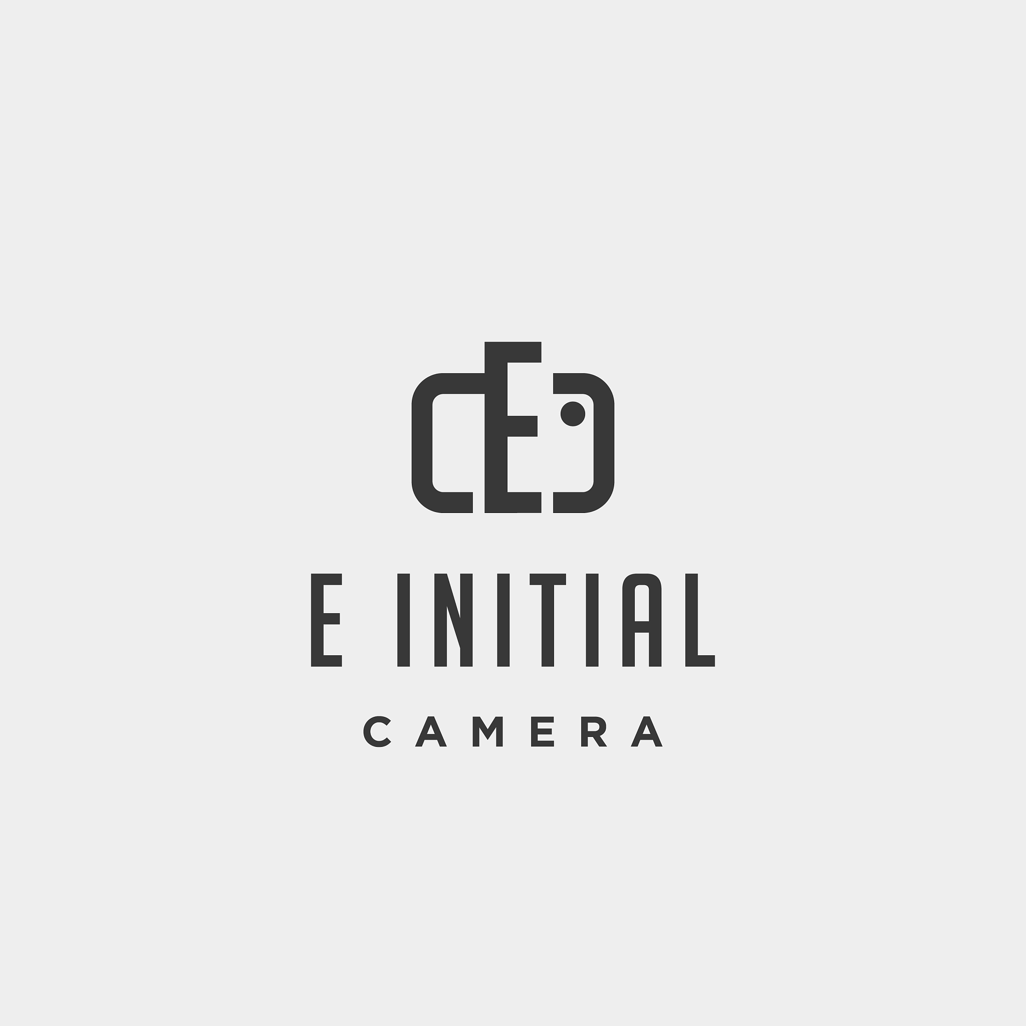 e initial photography logo template design