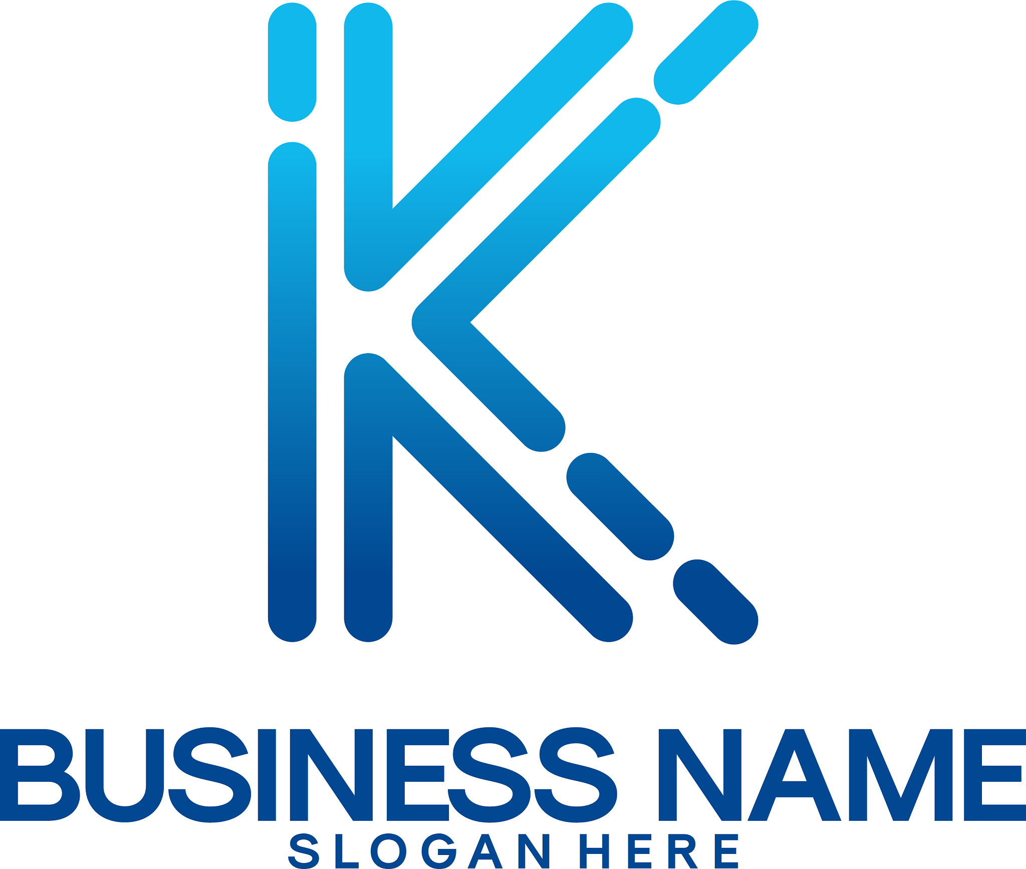 simple k initial technology logo designs template