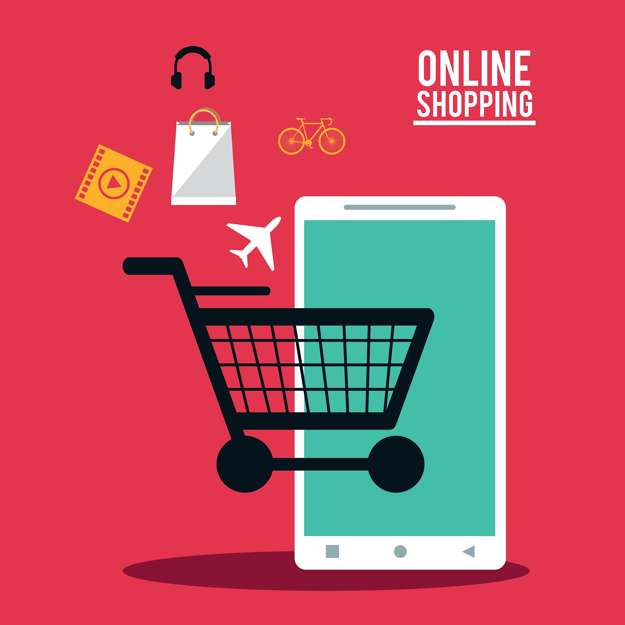 shopping online ecommerce and media design
