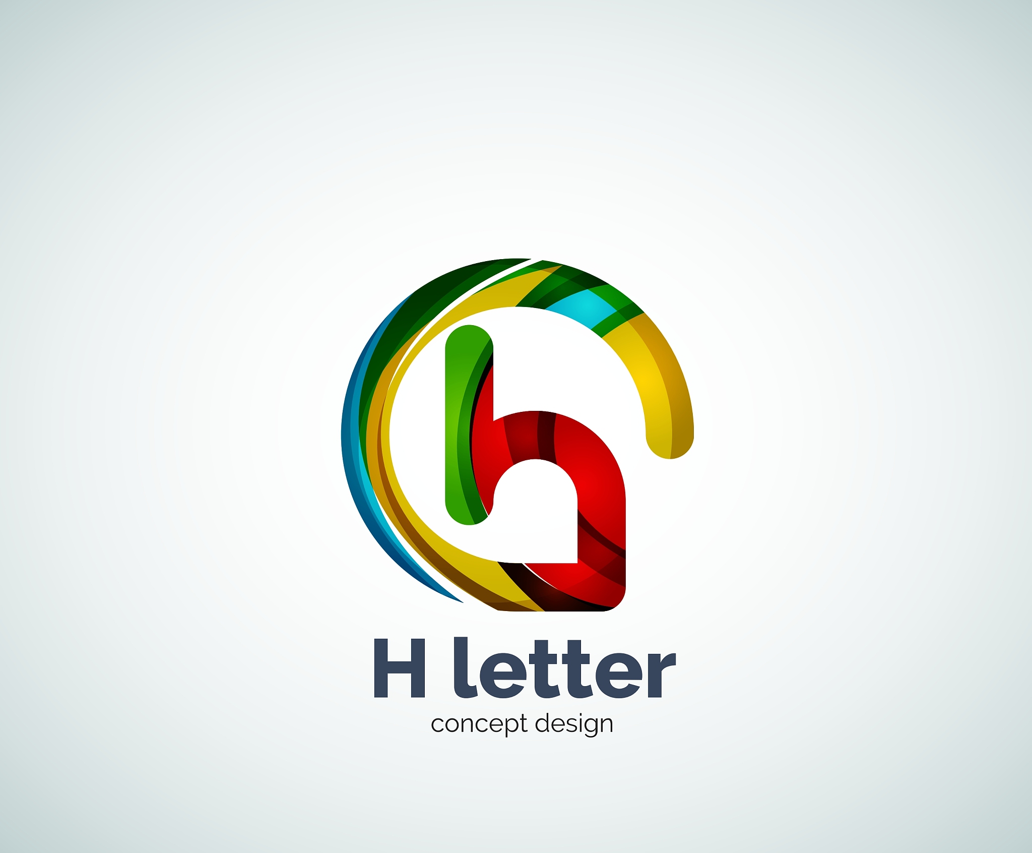 abstract h geometric letter logo template