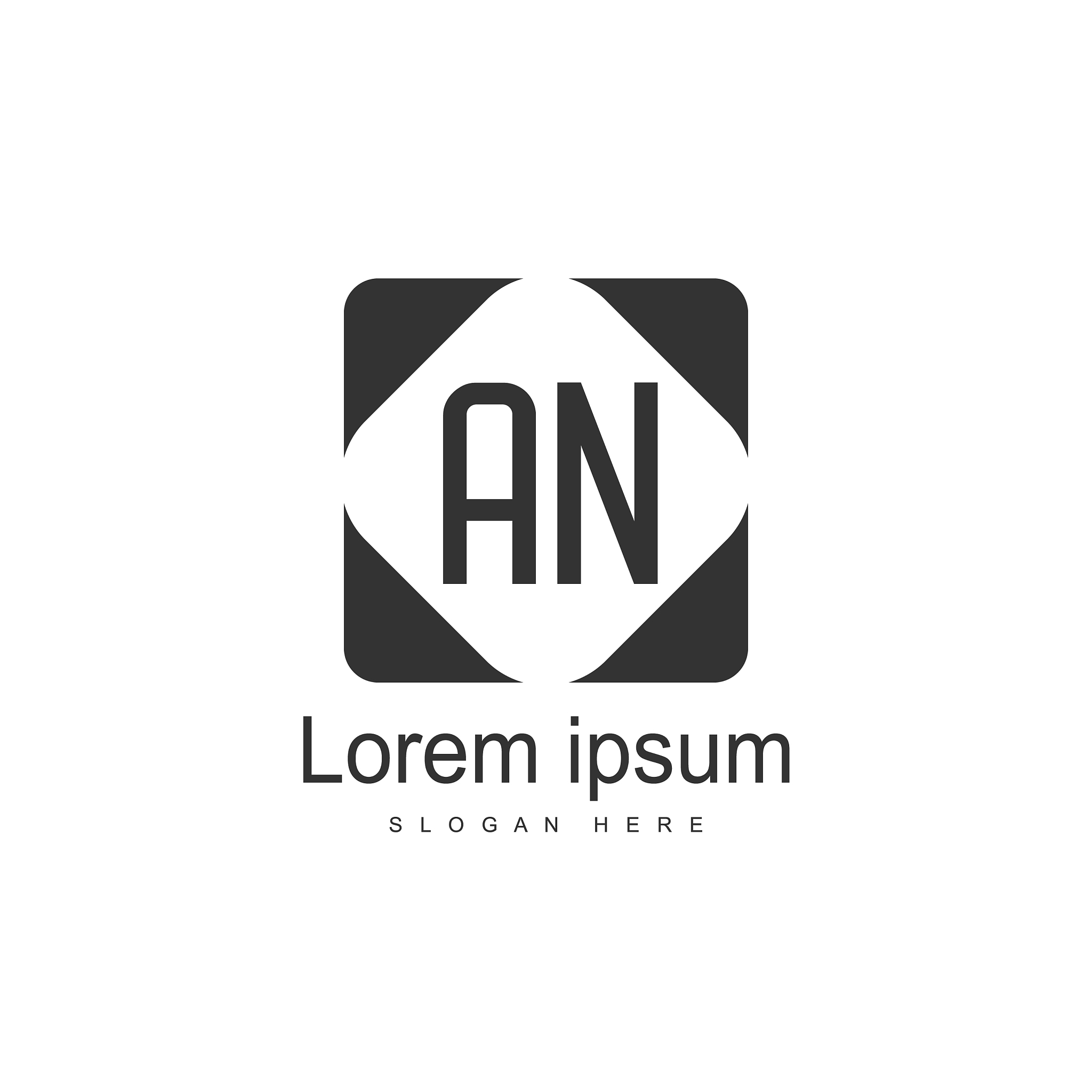 an letters logo design simple and creative black