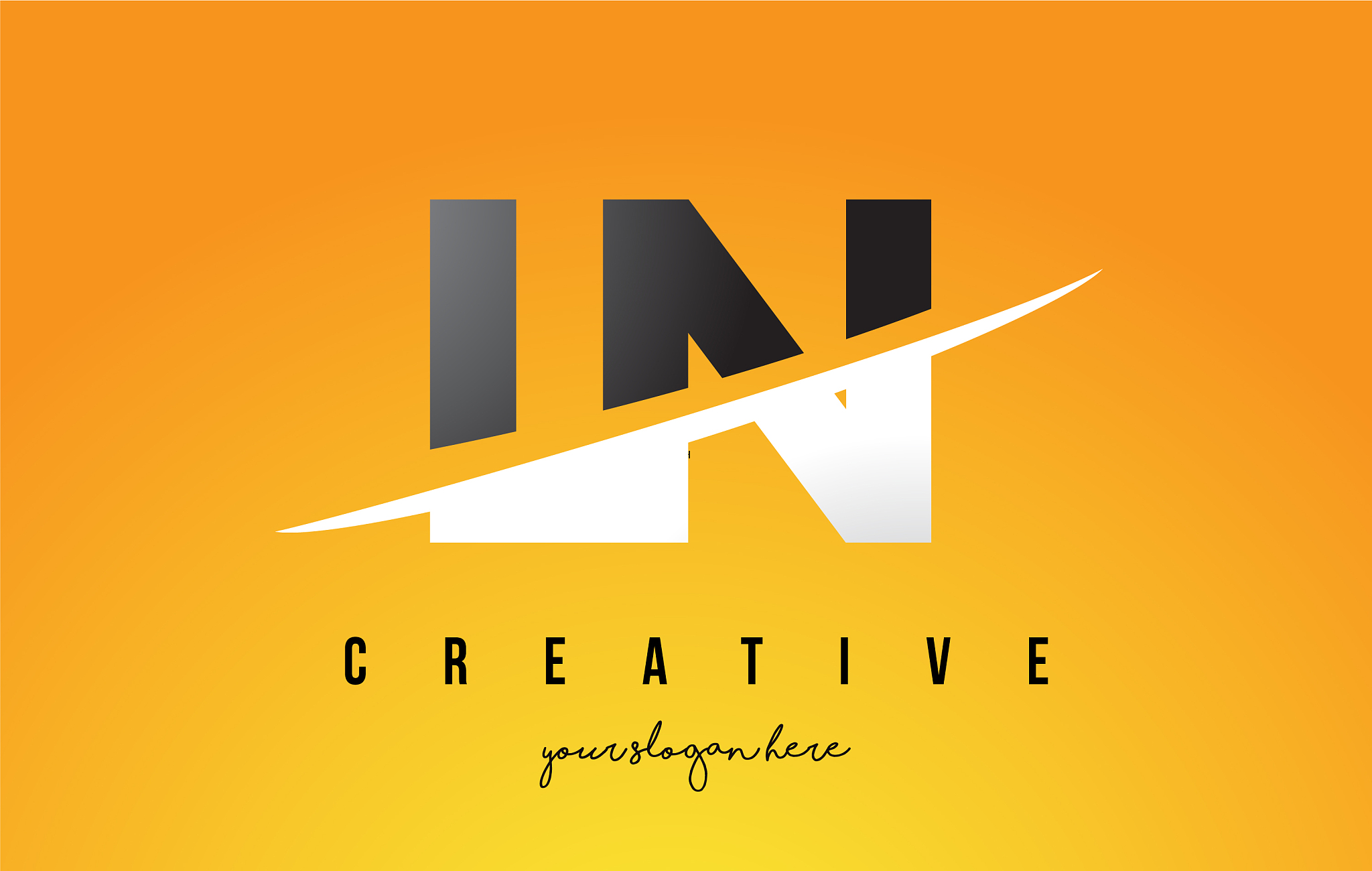 ln l n letter modern logo design with yellow