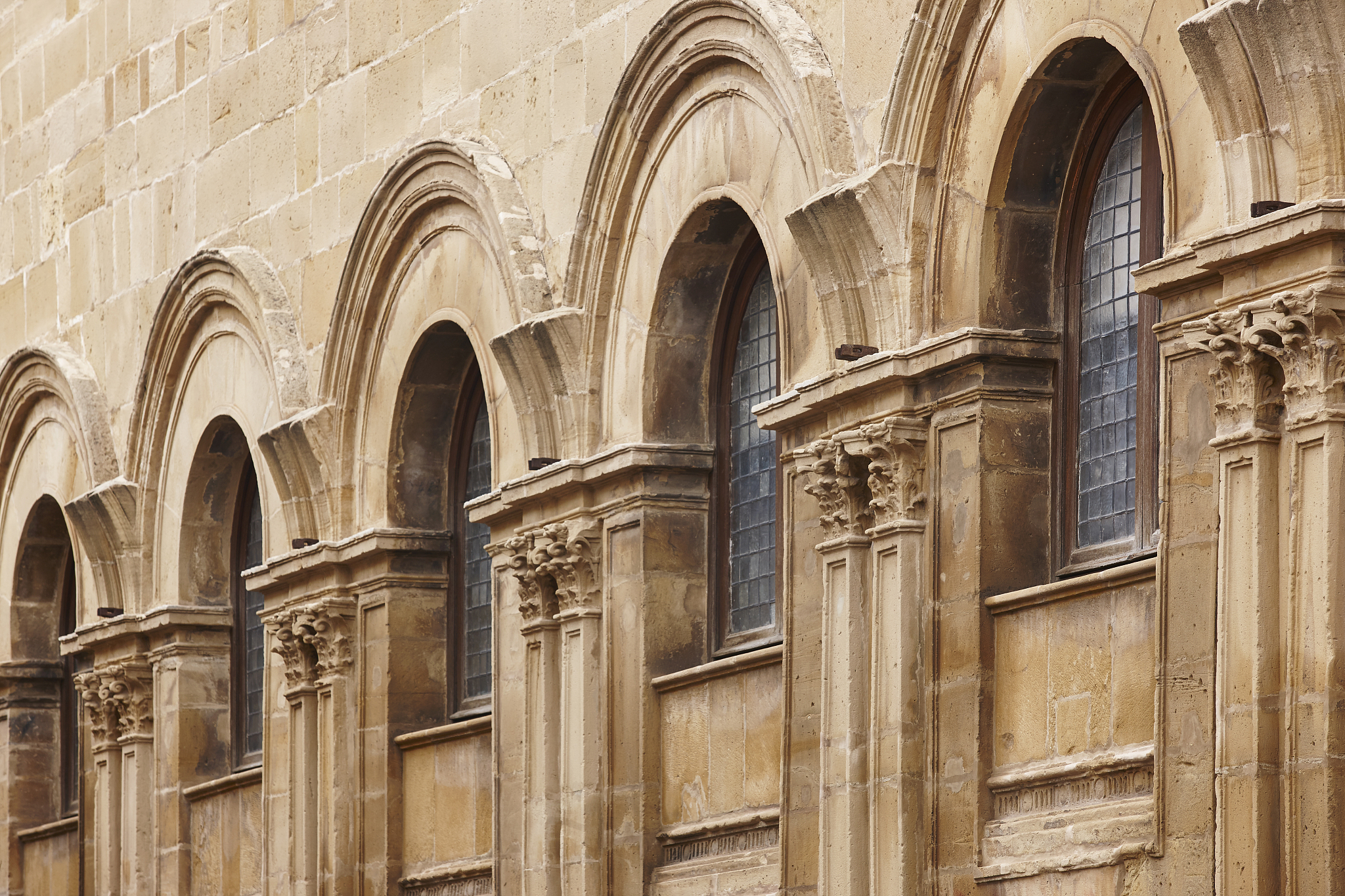 ubeda unesco heritage landmark. casa consistorial stone arches. 